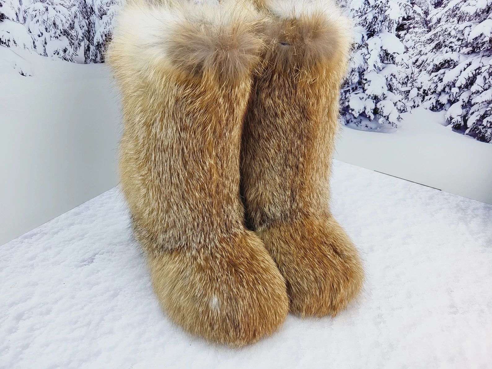 CLEARANCE Red fox fur boots for women Size US 5|EU 36 winter boots Mukluks