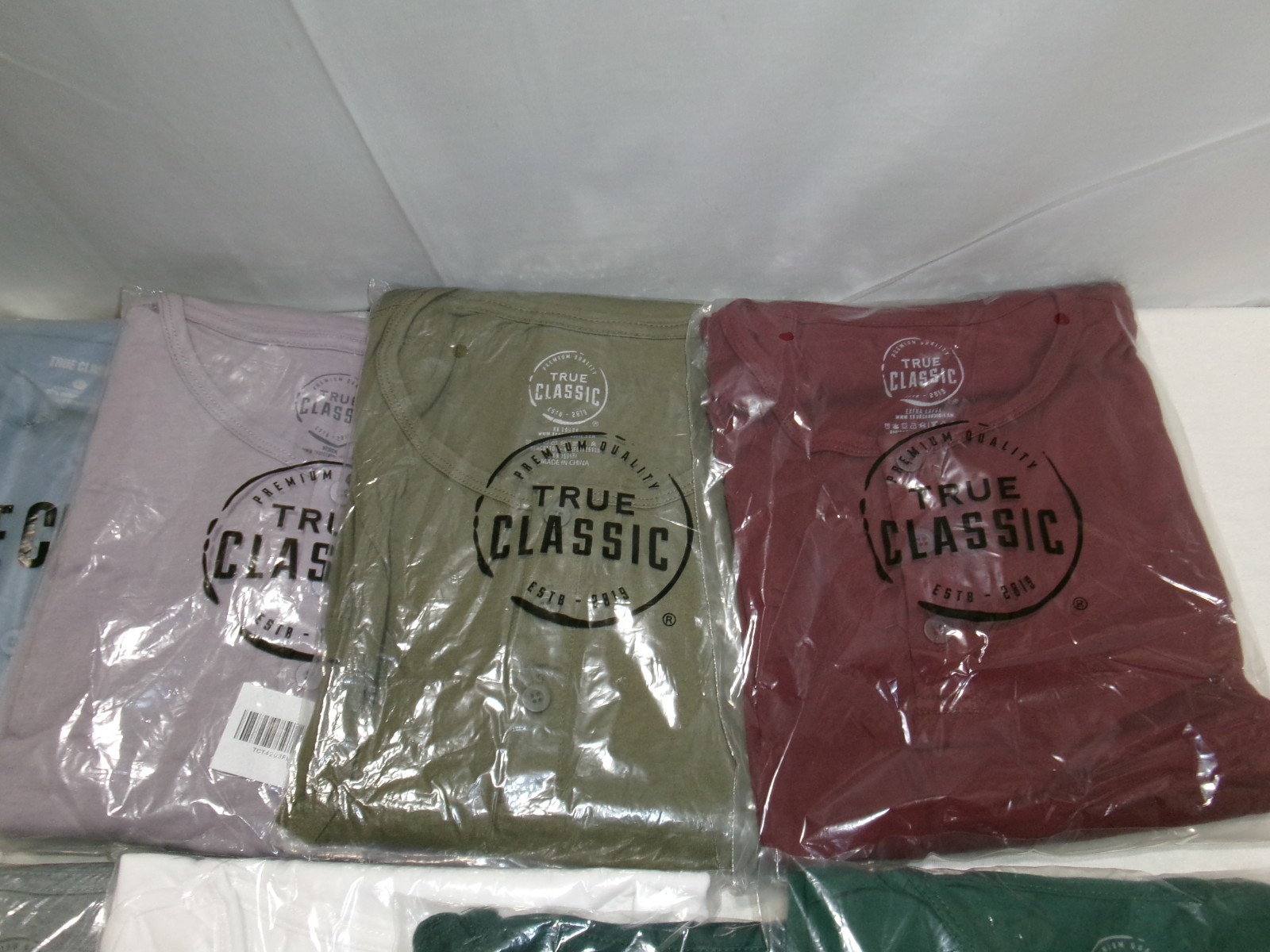 True Classic Henley Long Sleeve Tees Assorted Sizes & Colors