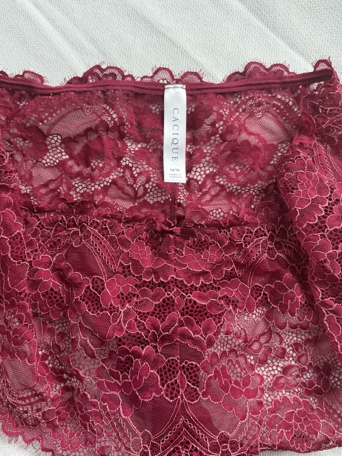 Set 2 Cacique Panties High Cut Lace Berry & Red Black Plaid Boyshort 14 16 XXL