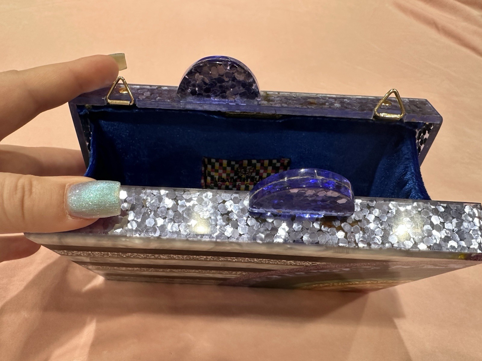 Elizabeth Sutton Collection Acrylic Clutch Purse Arc Rainbow – MISSING STRAP