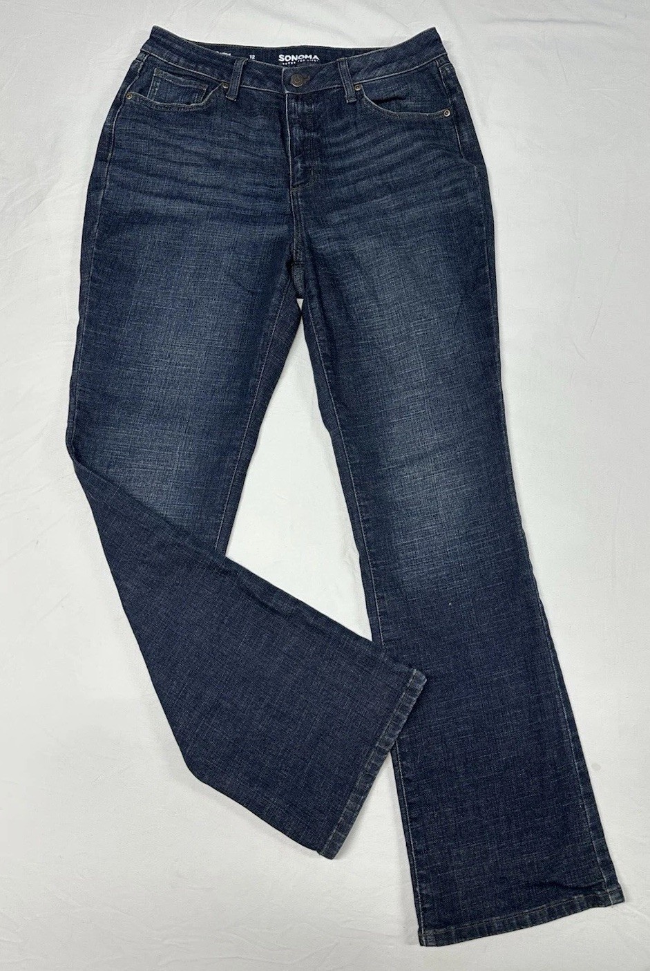 SONOMA Goods For Life Womens Curvy Bootcut Jeans Dark Wash Size 12