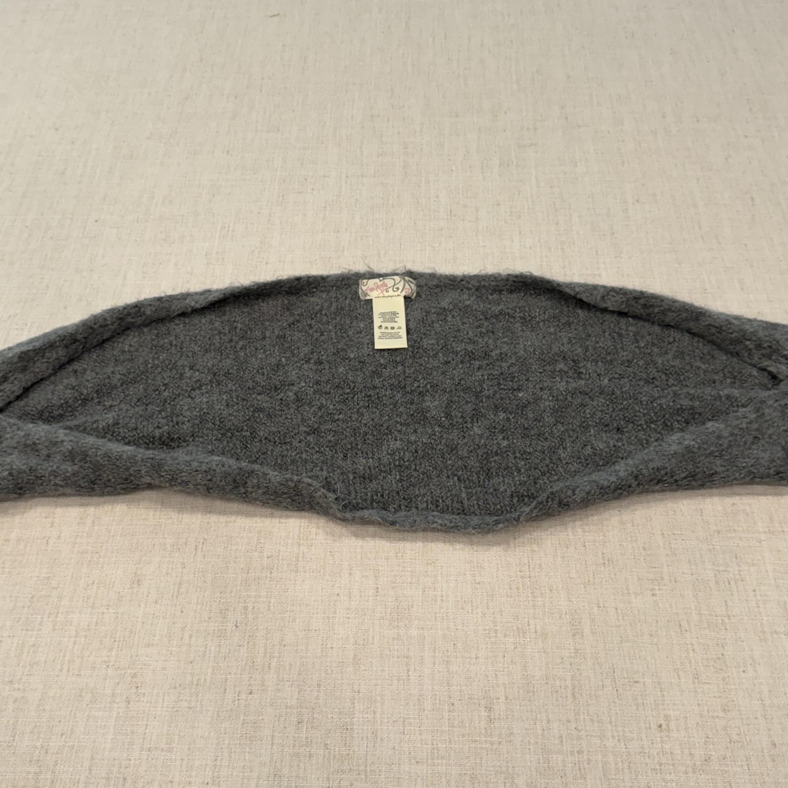 Free People Shrug Sweater Womens One Size Gray Knit Fuzzy Bolero Long Sleeve