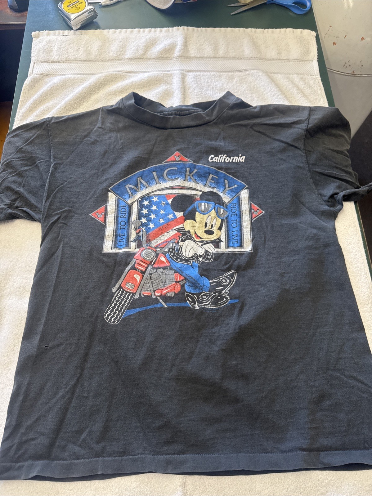 Vintage Mickey Mouse Shirt Mens XL Disney Sherry’s Best 90s Motorcycle