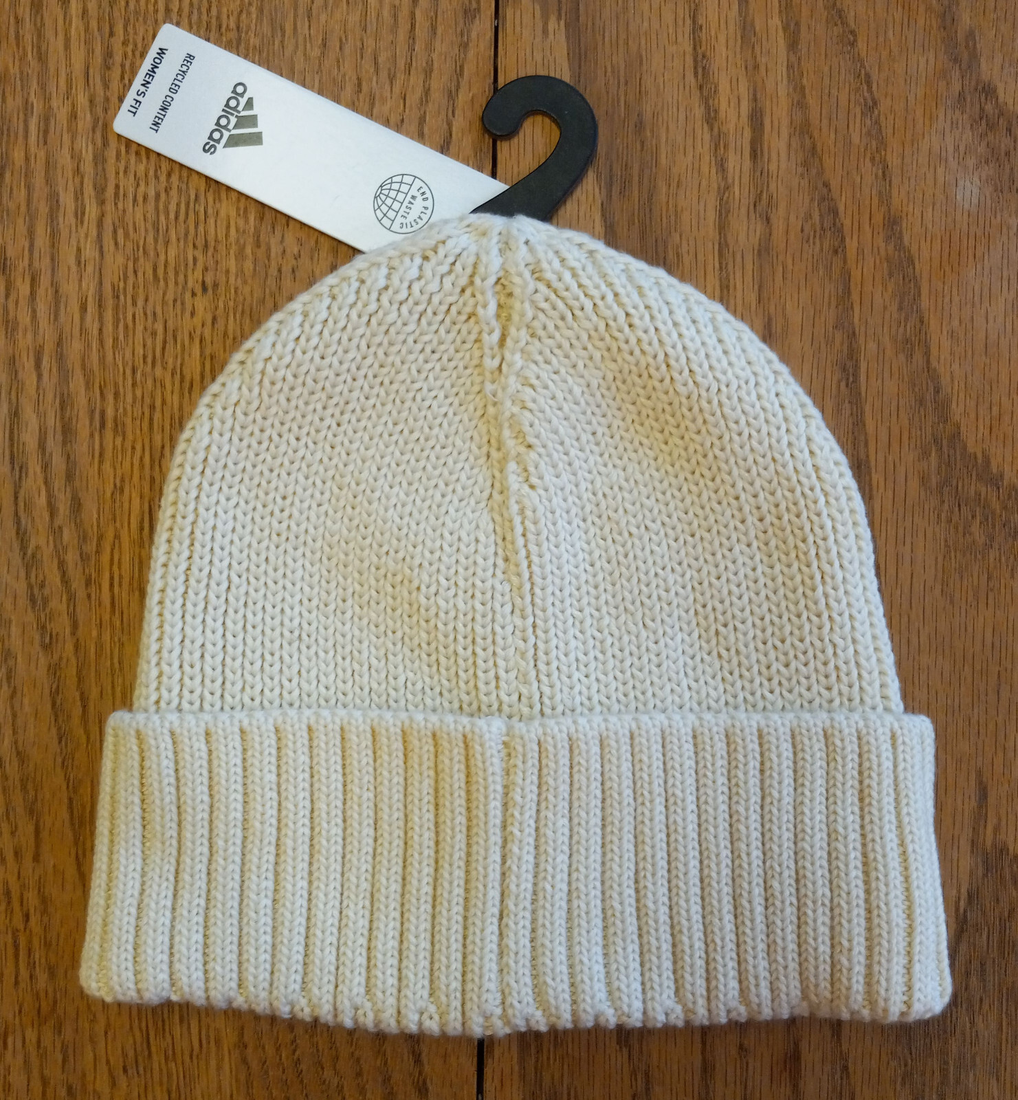 NWT ADIDAS “Fashioned Fold” Womens Cuffed Knit Beanie Hat-OSFM @$24 WONDER WHITE