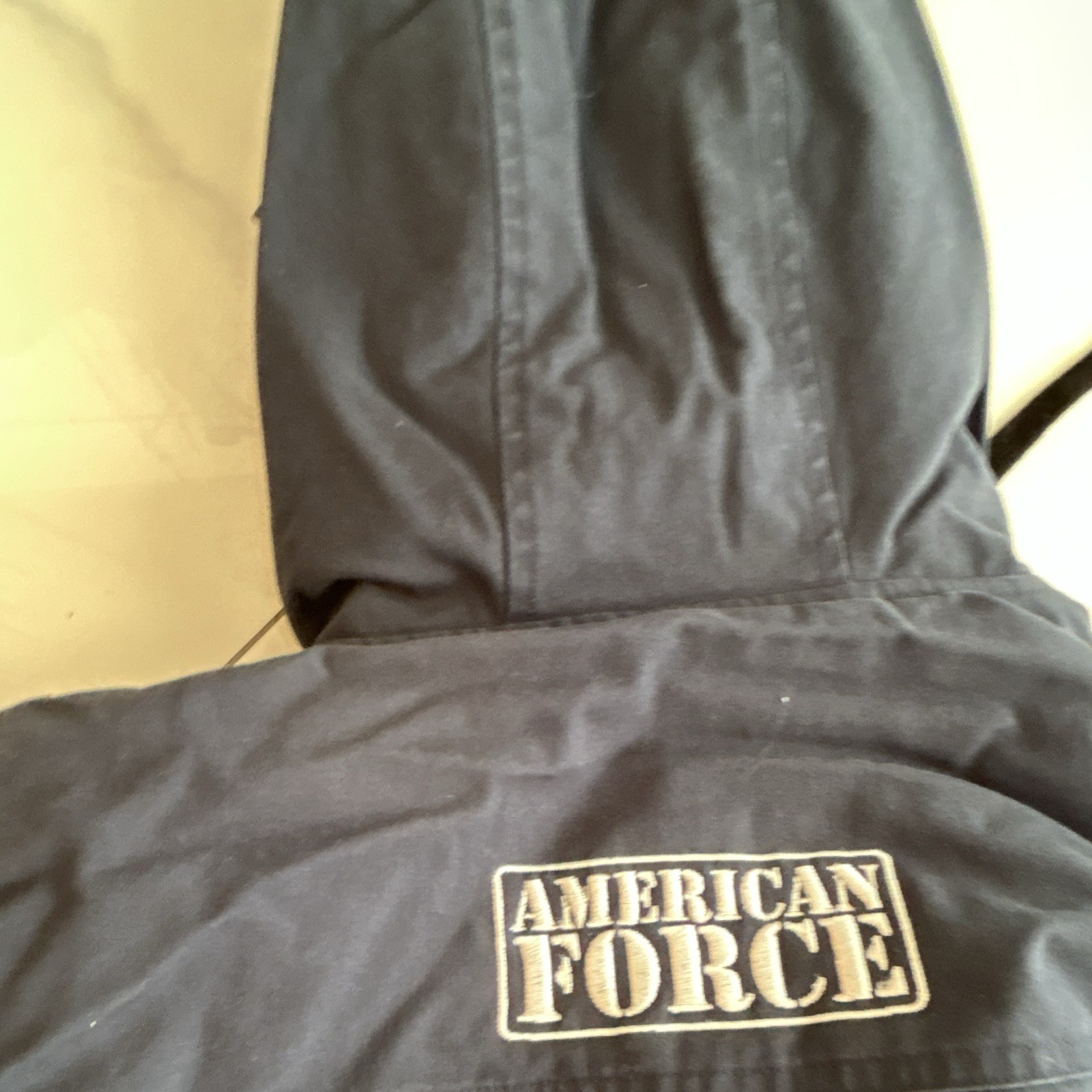 FOX Men’s Blue Hooded Jacket Full Zip Logo Embroidered Size L
