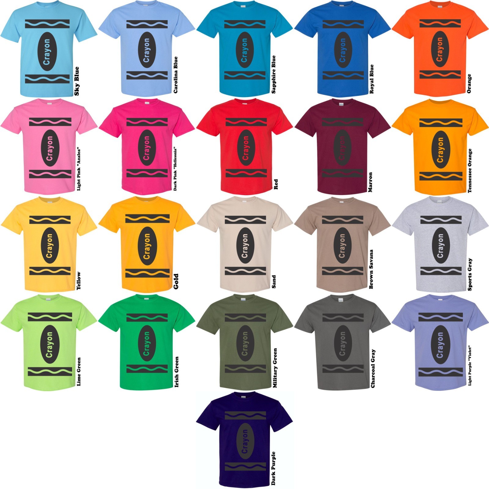 Crayon Costume Matching Group Couples Halloween Shirt