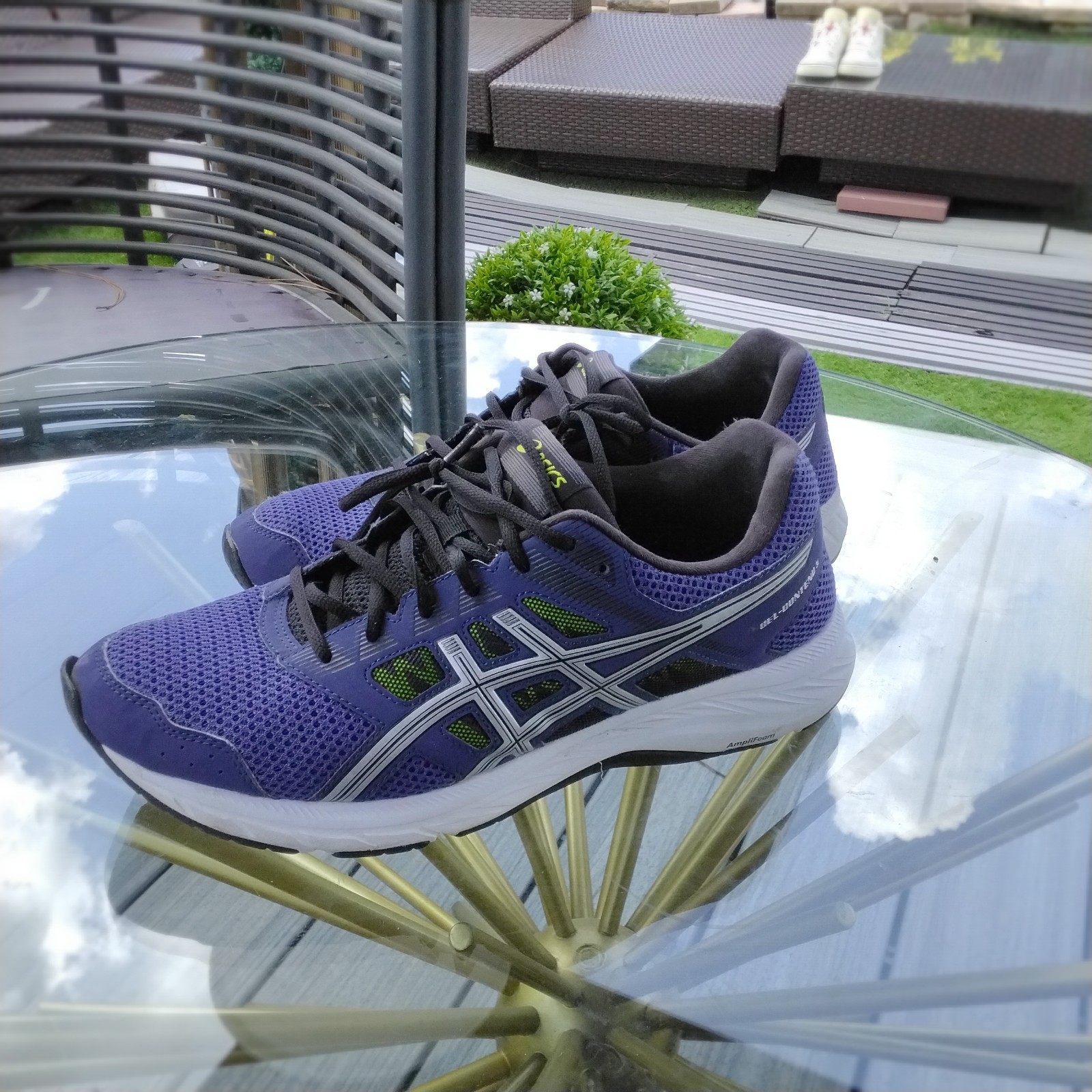 Asics Men’s Gel-Contend 5 Blue Green White Running Shoes Size US 13, EURO 48