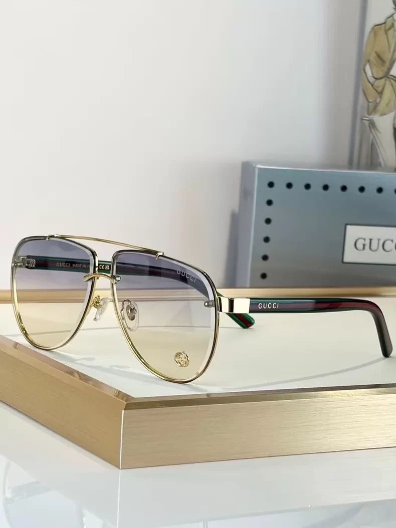 NEW Gucci GG1418S 64-12-145 Aviator Metal Frame Unisex Sunglasses