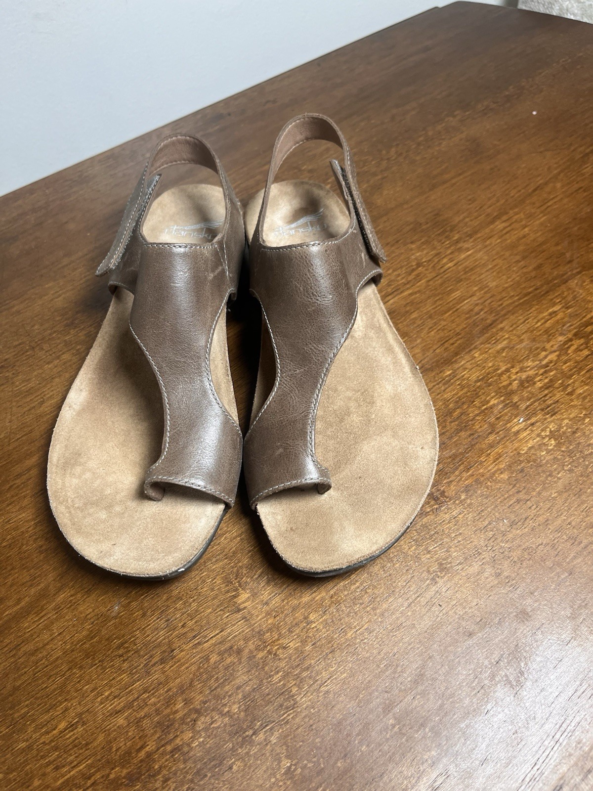 Dansko Reece Toe Loop Sandals Brown Slingback Leather 40 Women’s