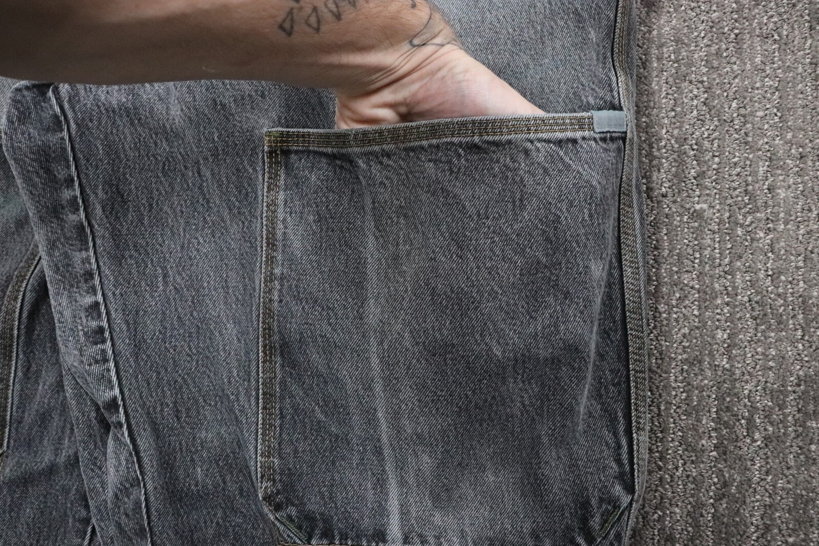 Mecca VTK 90s Baggy Jean’s Grunge Skater Hip-hop Urban Men 40×32 DAMAGED ZIPPER