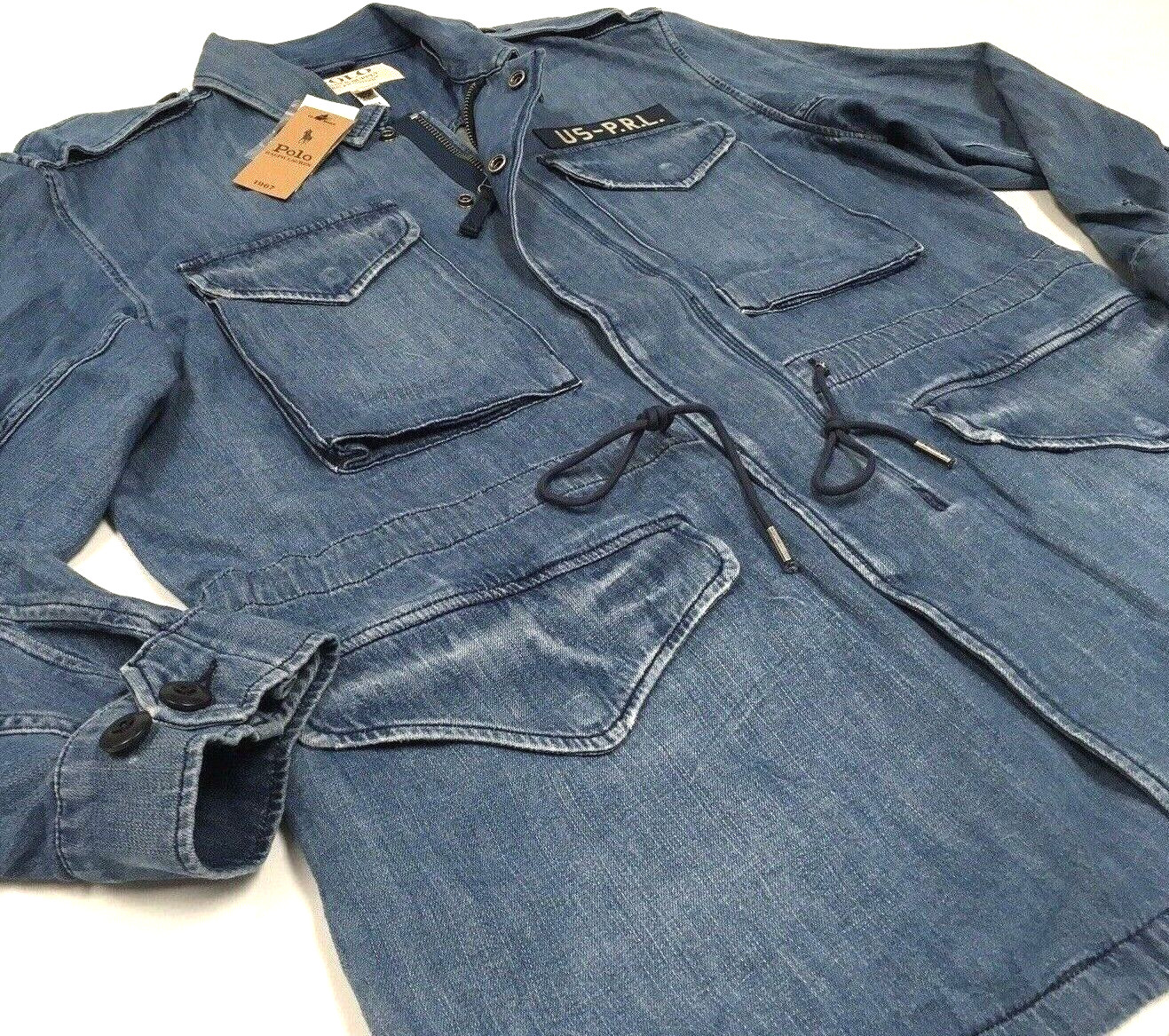 Polo Ralph Lauren Military US Army Paratrooper Officer Denim Jeans Field Jacket