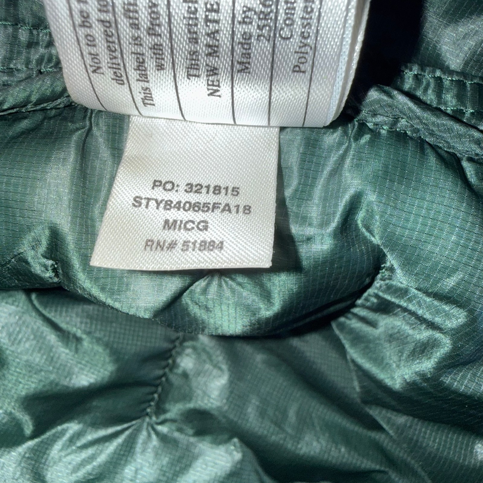Patagonia Micro Puff Ultralight Quilted Puffer Jacket Mens Small Micro Green