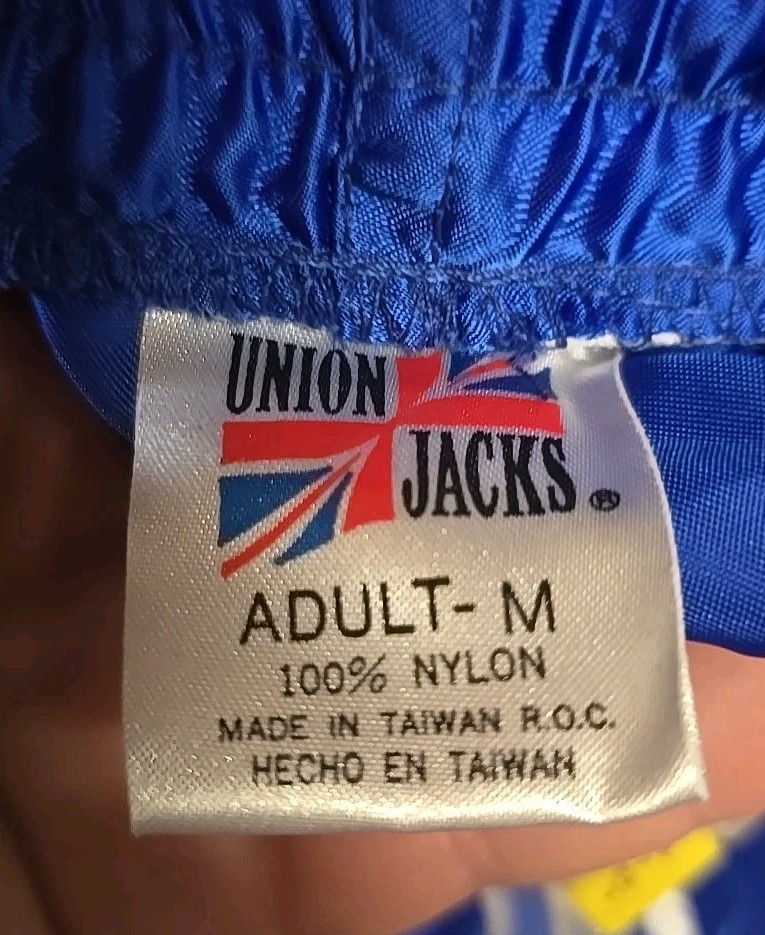 Union Jacks Soccer Shorts/ Blue/White/Adult Size Medium/100% Nylon/