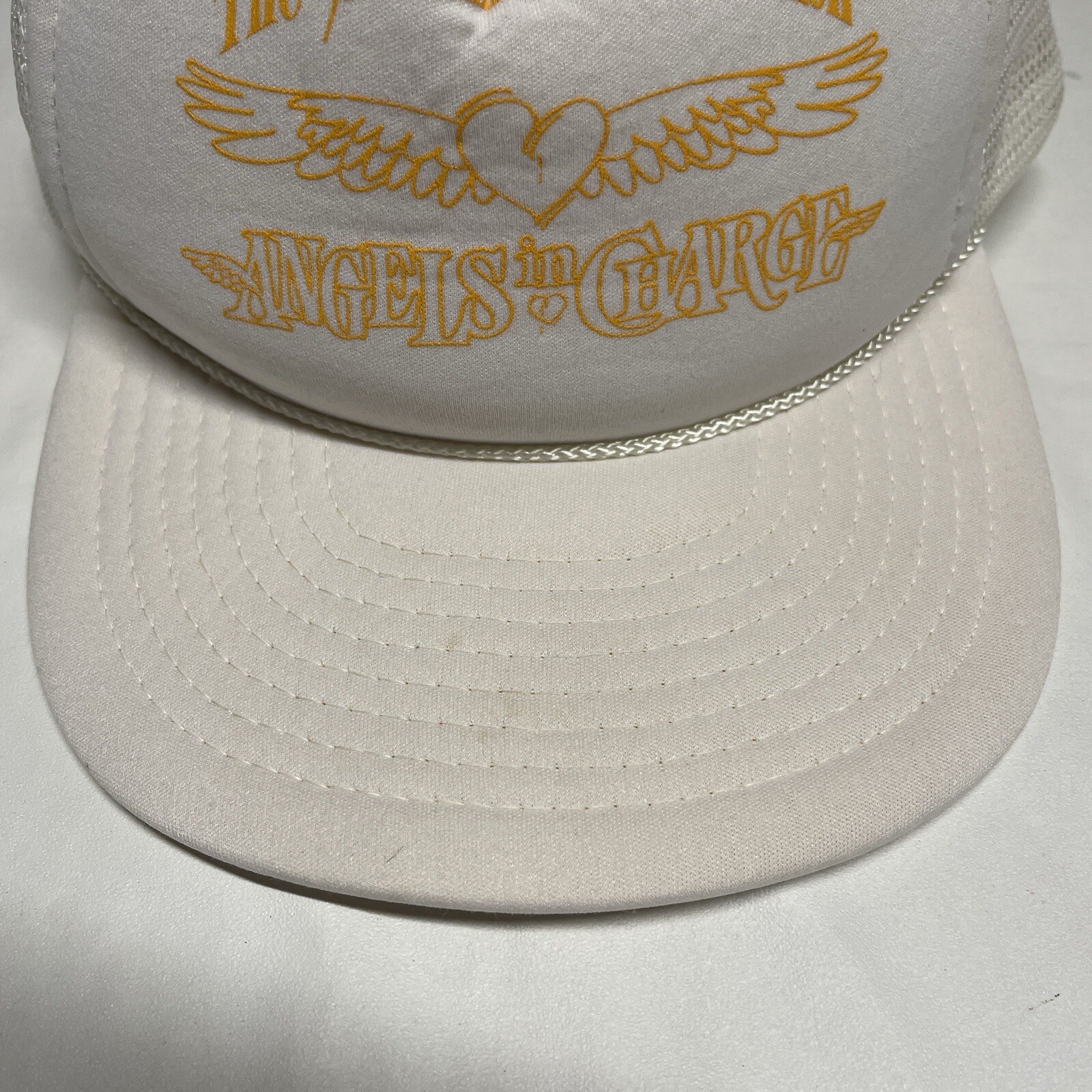 Vintage 90s Trucker Hat Cap SnapBack Army 91st Airborne Division White Heart Art
