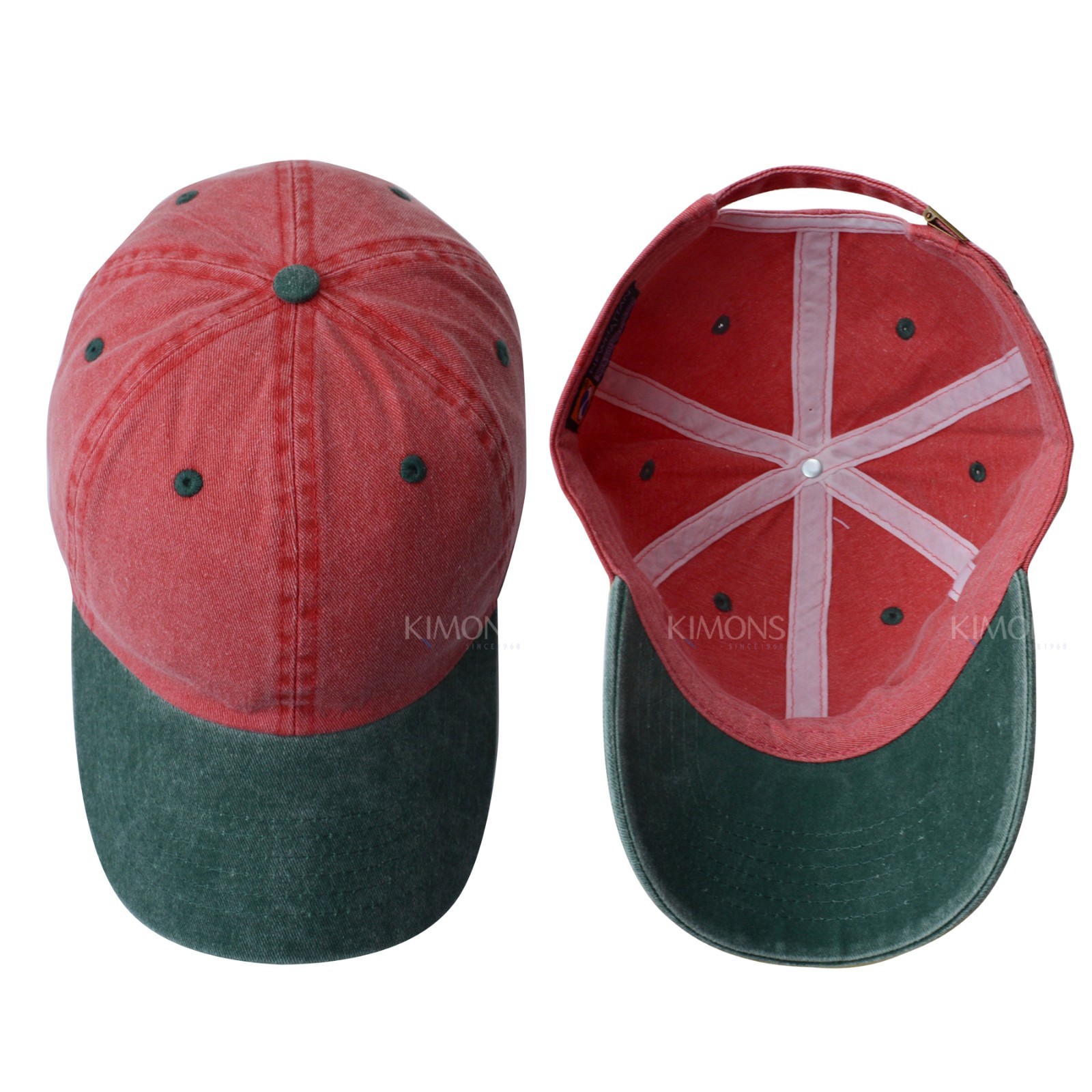 Pigment Dyed Baseball Ball Cap Washed 2Two Tone Cotton Vintage Hat Dad Summer