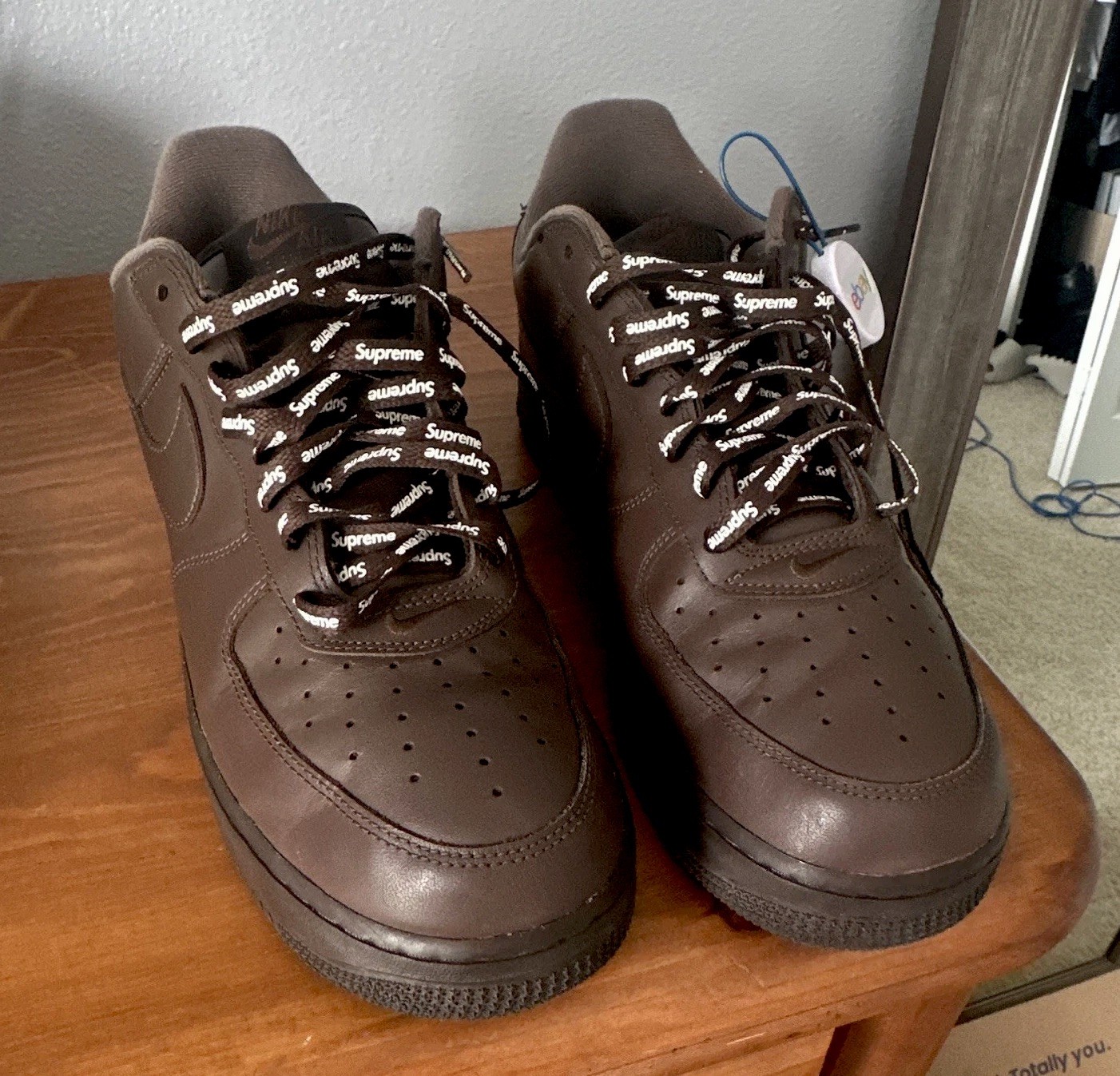 Nike Air Force 1 Low Supreme Size 11 Box Logo Baroque Brown Original (With Box)