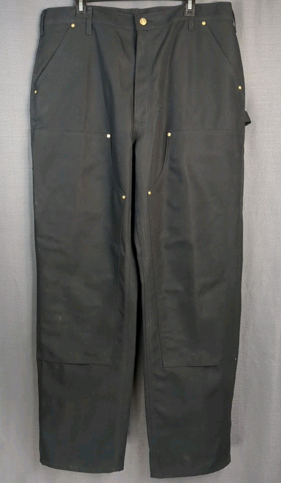 Carhartt Double Front Pants Men 38×34 Duck Canvas Loose Fit Utility Workwear B01