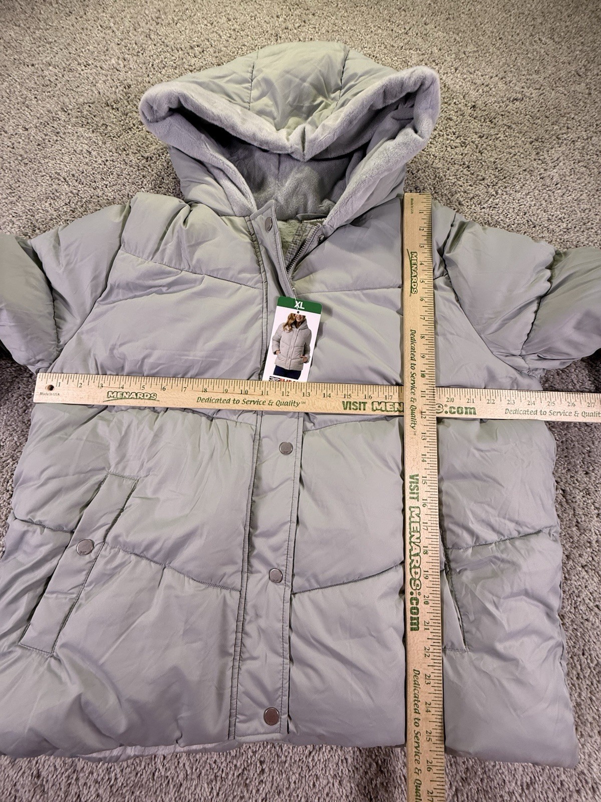 NWT 32 Degrees Heat Women’s Puffer Jacket Size XL Light Green Heavyweight