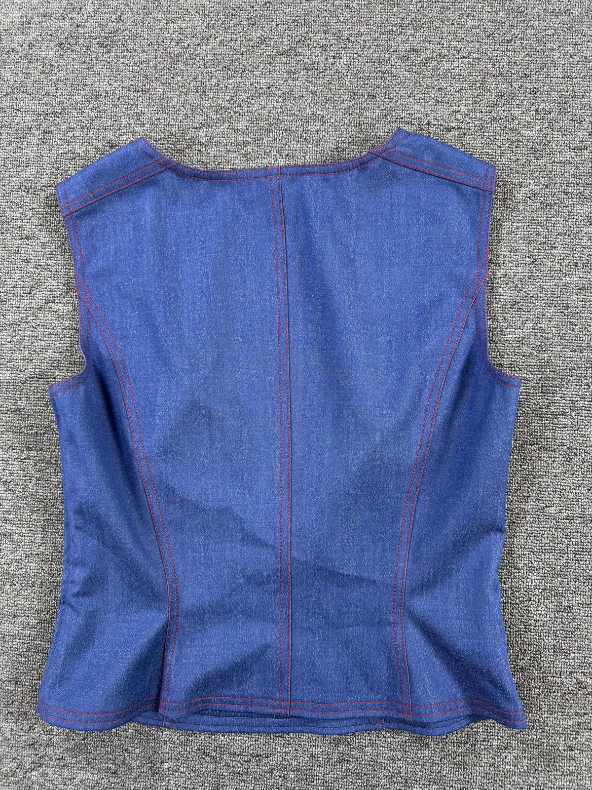 Escada 2 Piece Skirt Set Womens Small 36 Blue Wool Tank Pencil Lined Workwear