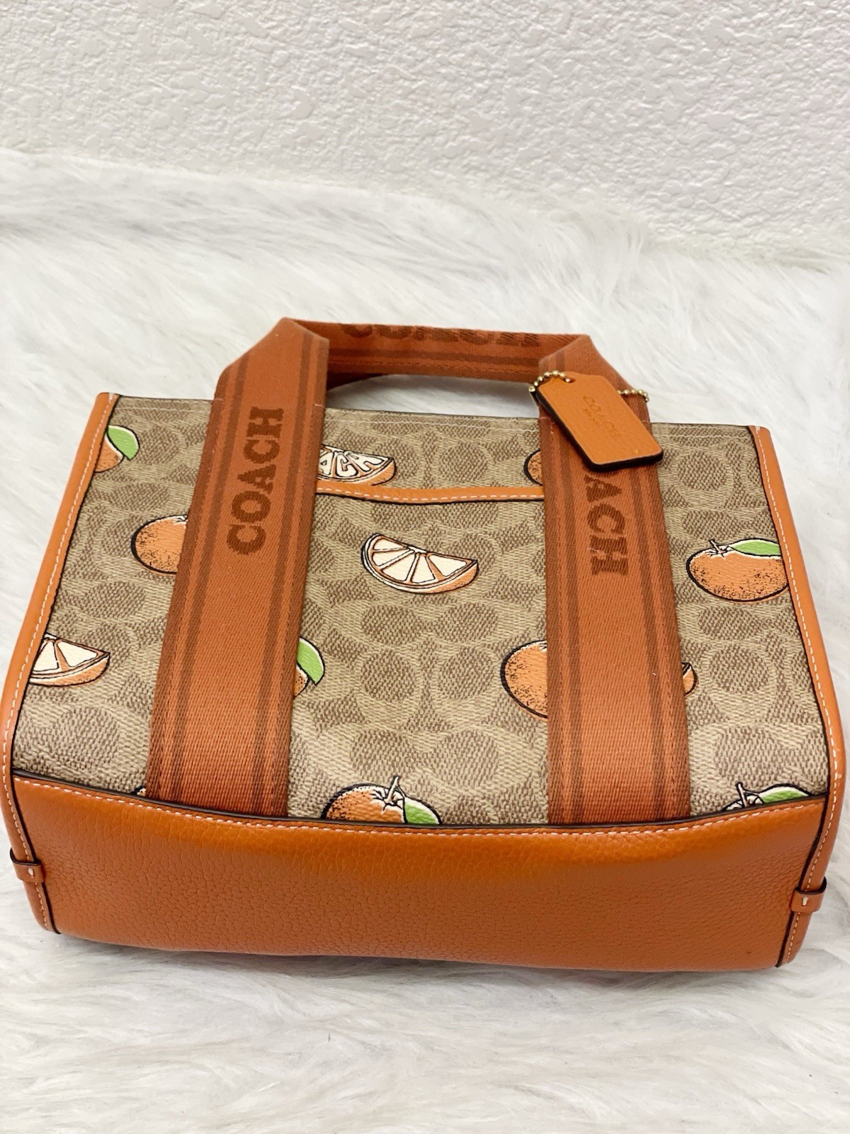 Coach Smith Tote Bag 24 In Signature Canvas With Orange Print CAR81 NWT Limited