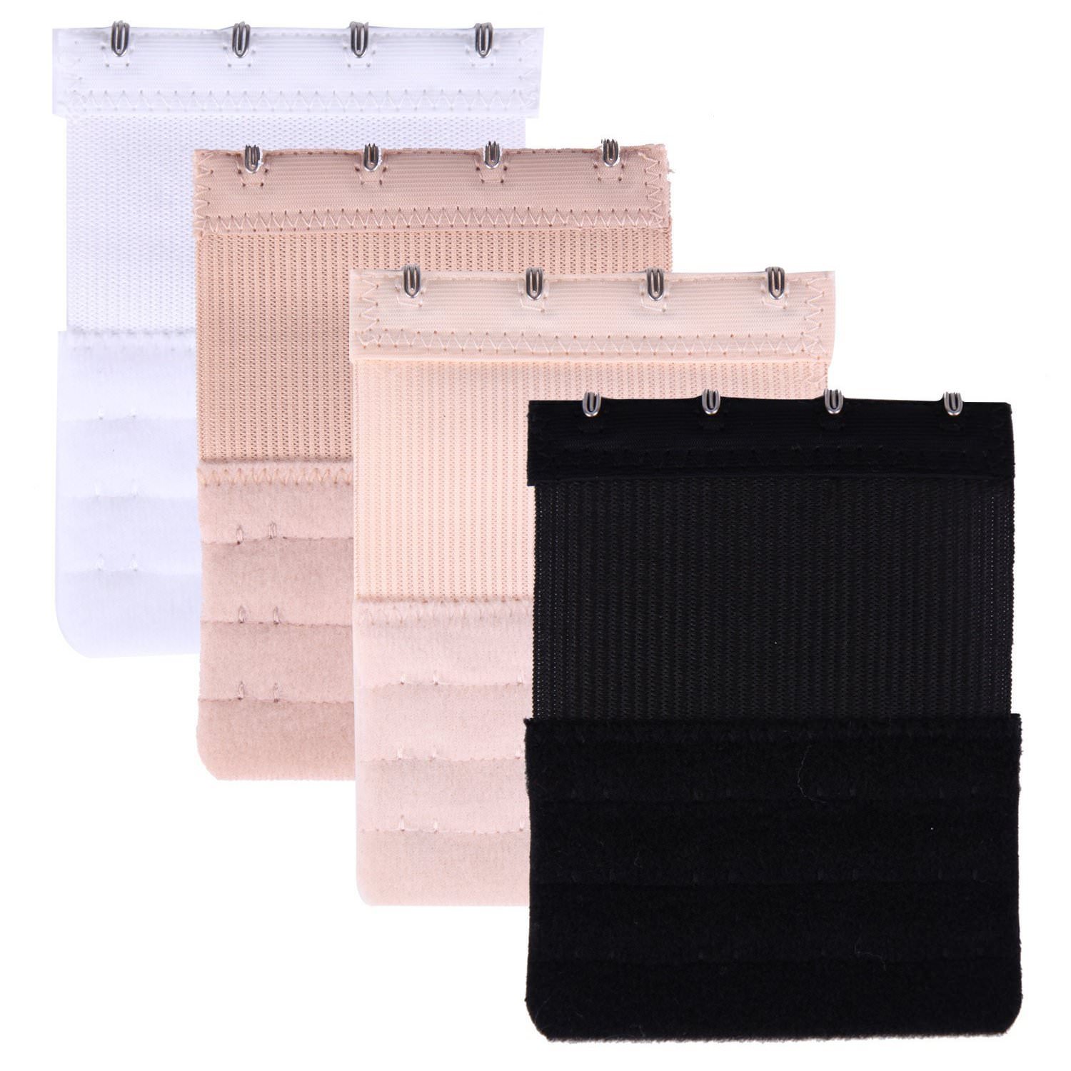 Lot of 4 Bra Extender 4 Hooks with Elastic Set of 4 Extenders 4 Hook Extensions