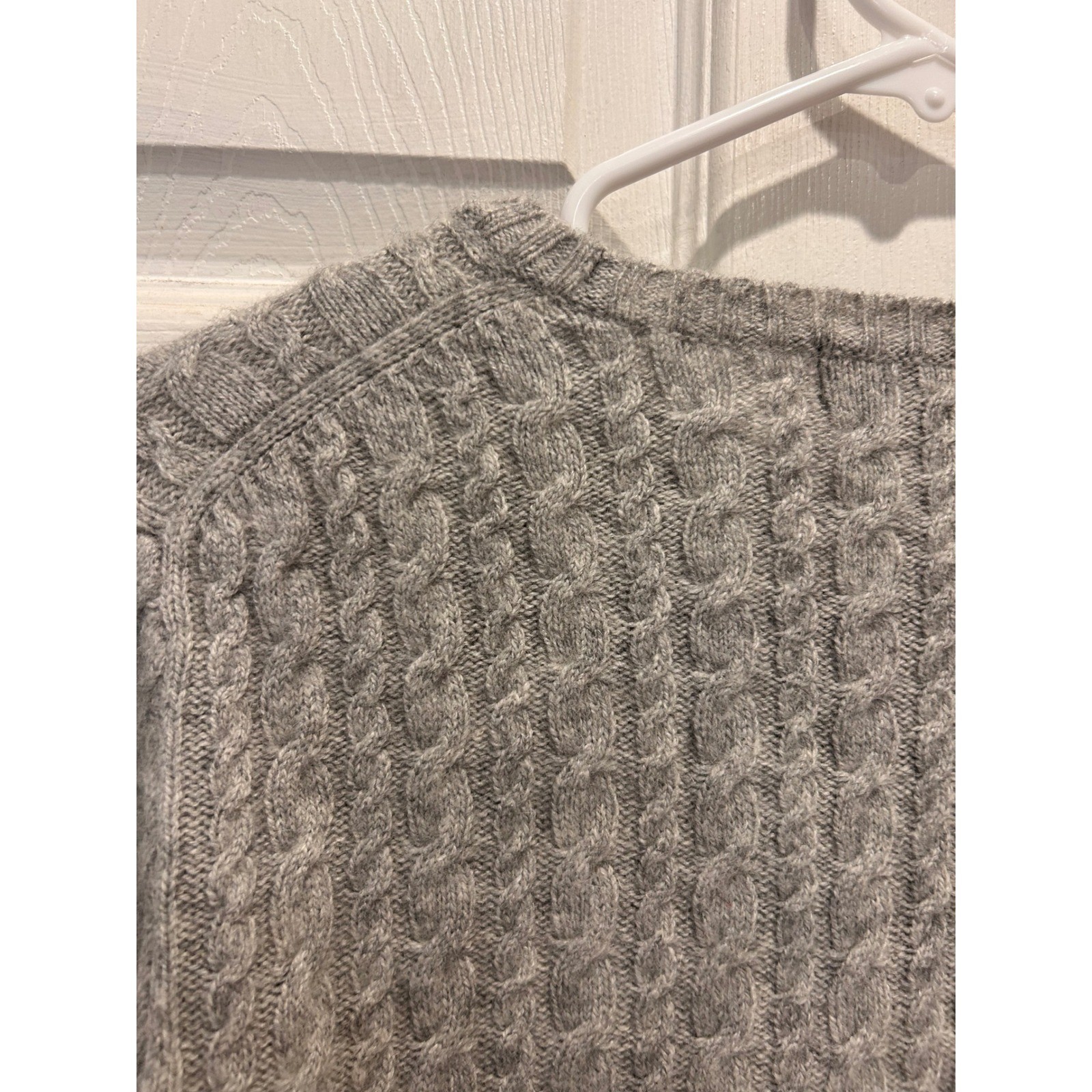 Express Design Studio Gray Cashmere Merino Angora Wool Cable Knit Sweater Large