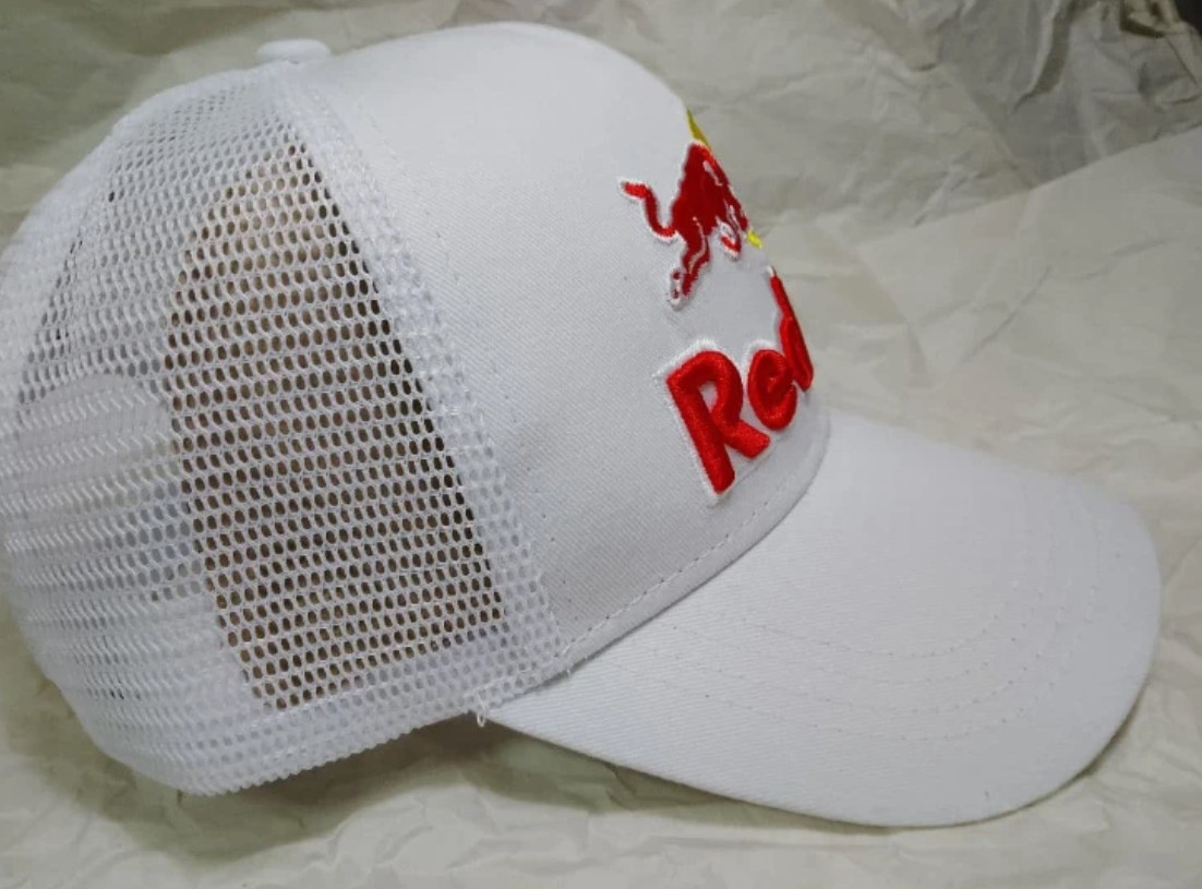 Red Bull Baseball Cap White Mesh Back Adjustable Snapback Hat NWT Sport New