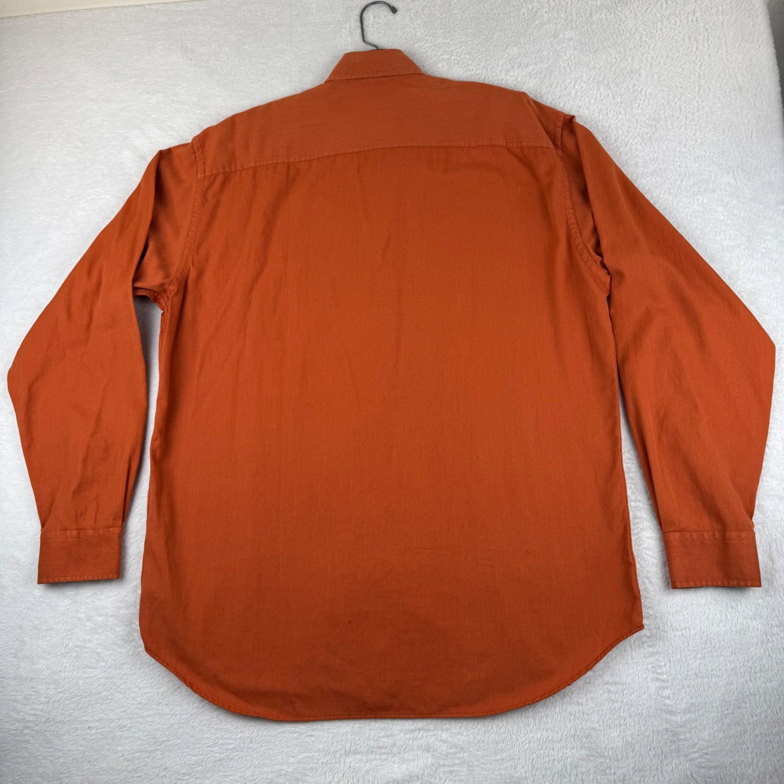 New With Tags Zegna Sport Button Down Shirt Mens XL Orange Long Sleeve Twill NWT