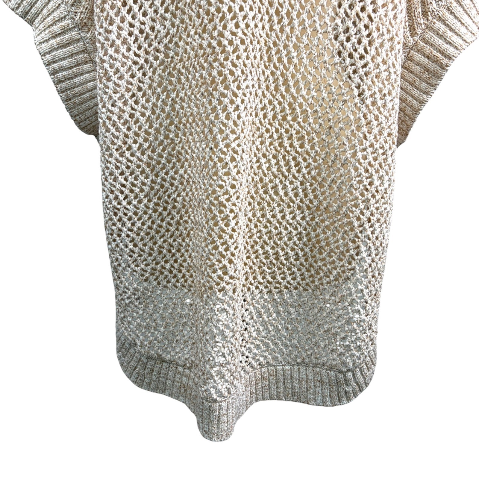 TALBOTS Open Stitch Poncho in Rattan, Large