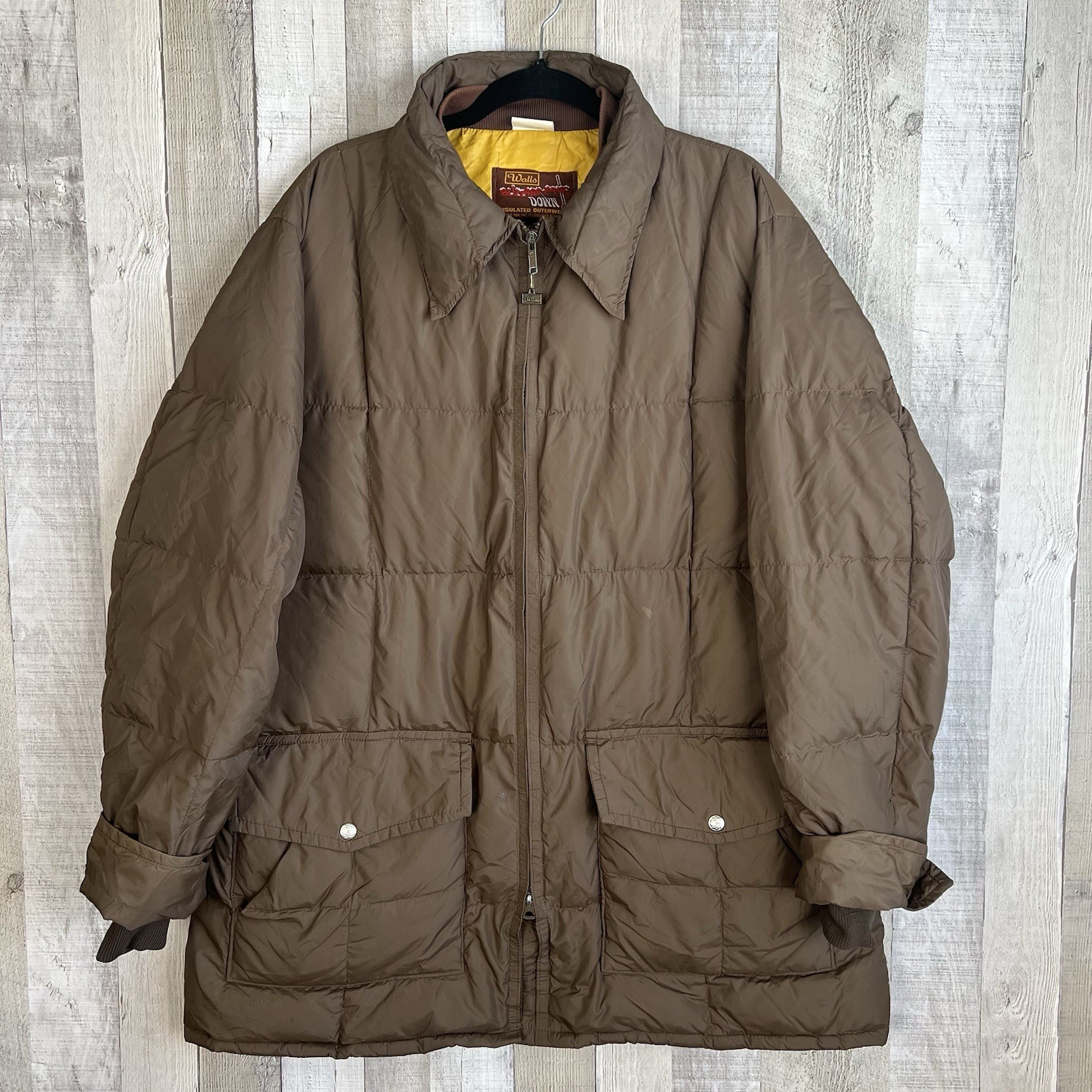 Vintage Walls Blizzard Pruf Down Puffer Jacket Full Zip Size XXL Brown USA Made