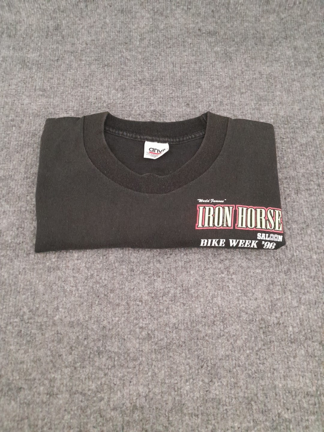 Vintage 90s Iron Horse Saloon T Shirt Mens M Black Bike Week 1996 Motorcycles