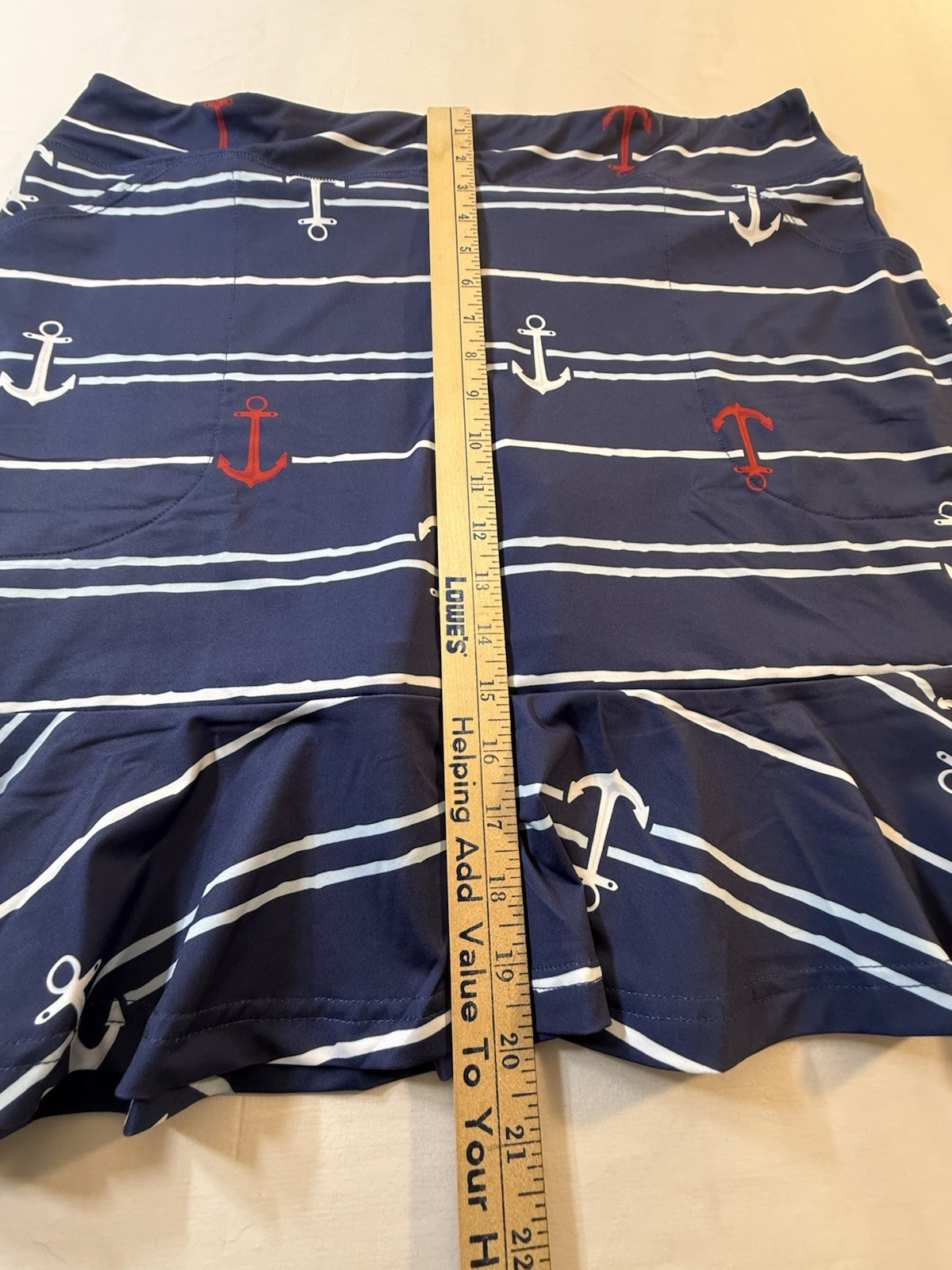 Women’s Ana Clare Active Summer Navy Skort Size XL Nautical Print