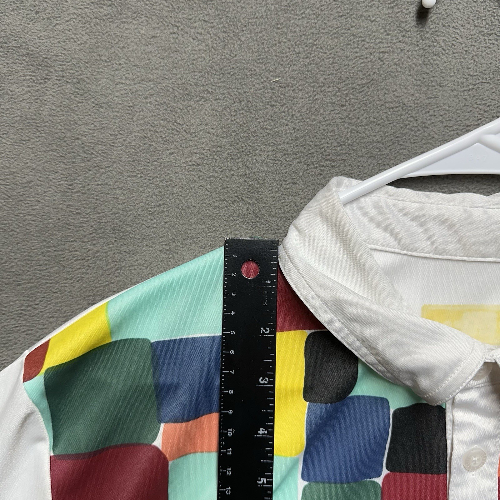 Loudmouth Shirt Mens Large White Colorblock Golf Polo Short Sleeve Performance