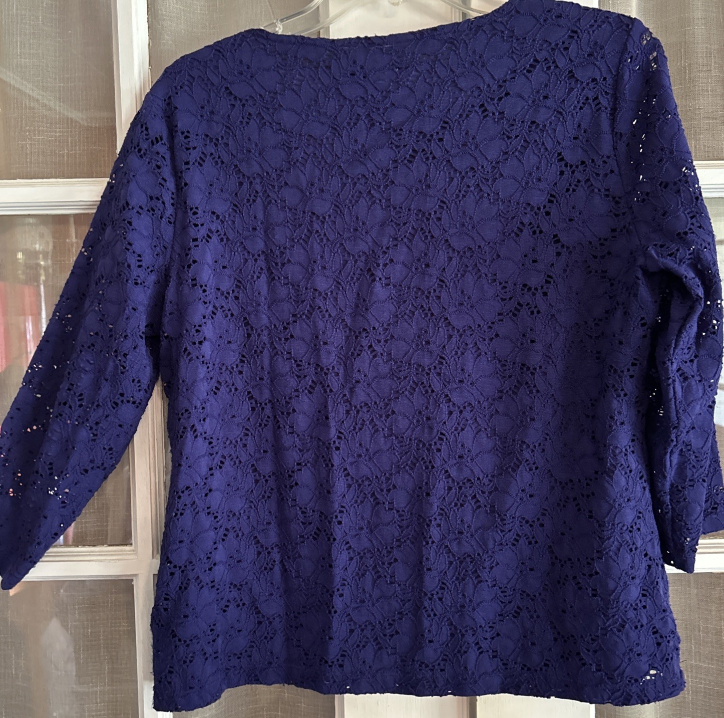 Lot 3-Chicos Top Women’s Floral Crochet Purple White Blue Stripe Navy SZ 1/M