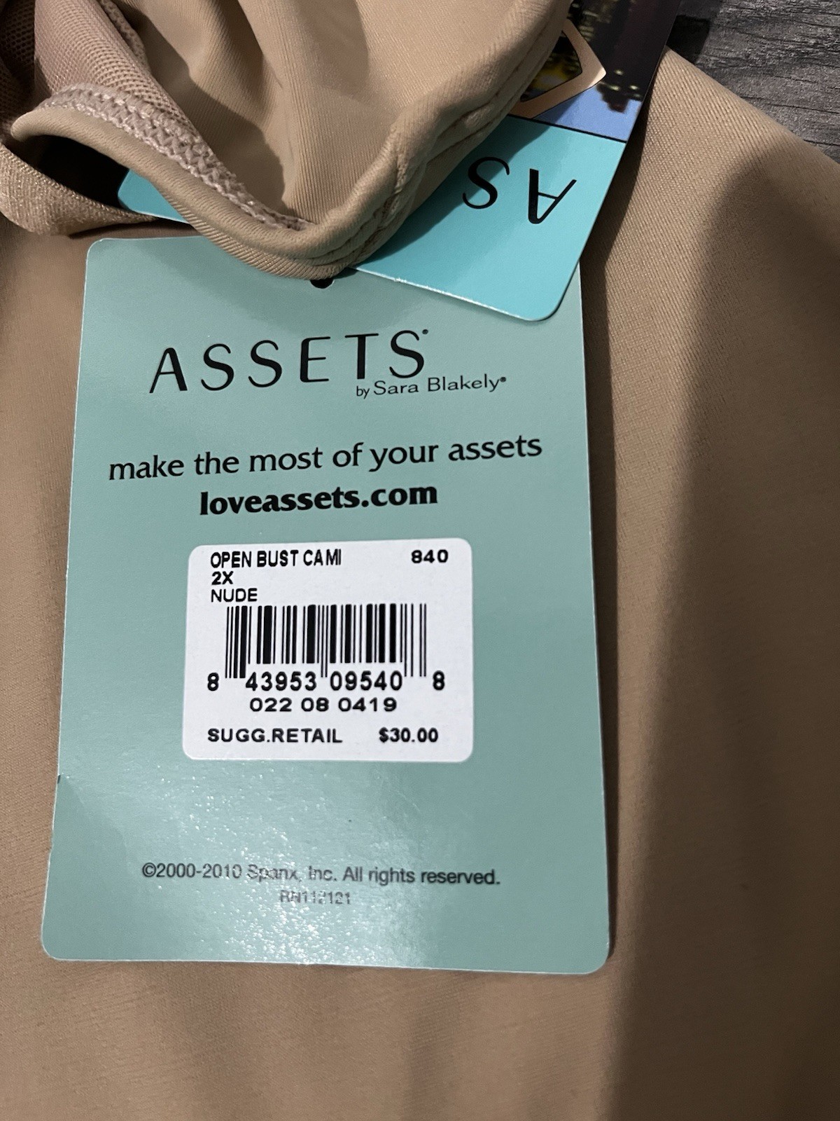 Spanx Assets by Sara Blakely Open Bust Cami Top Nude Shapewear Size XXL