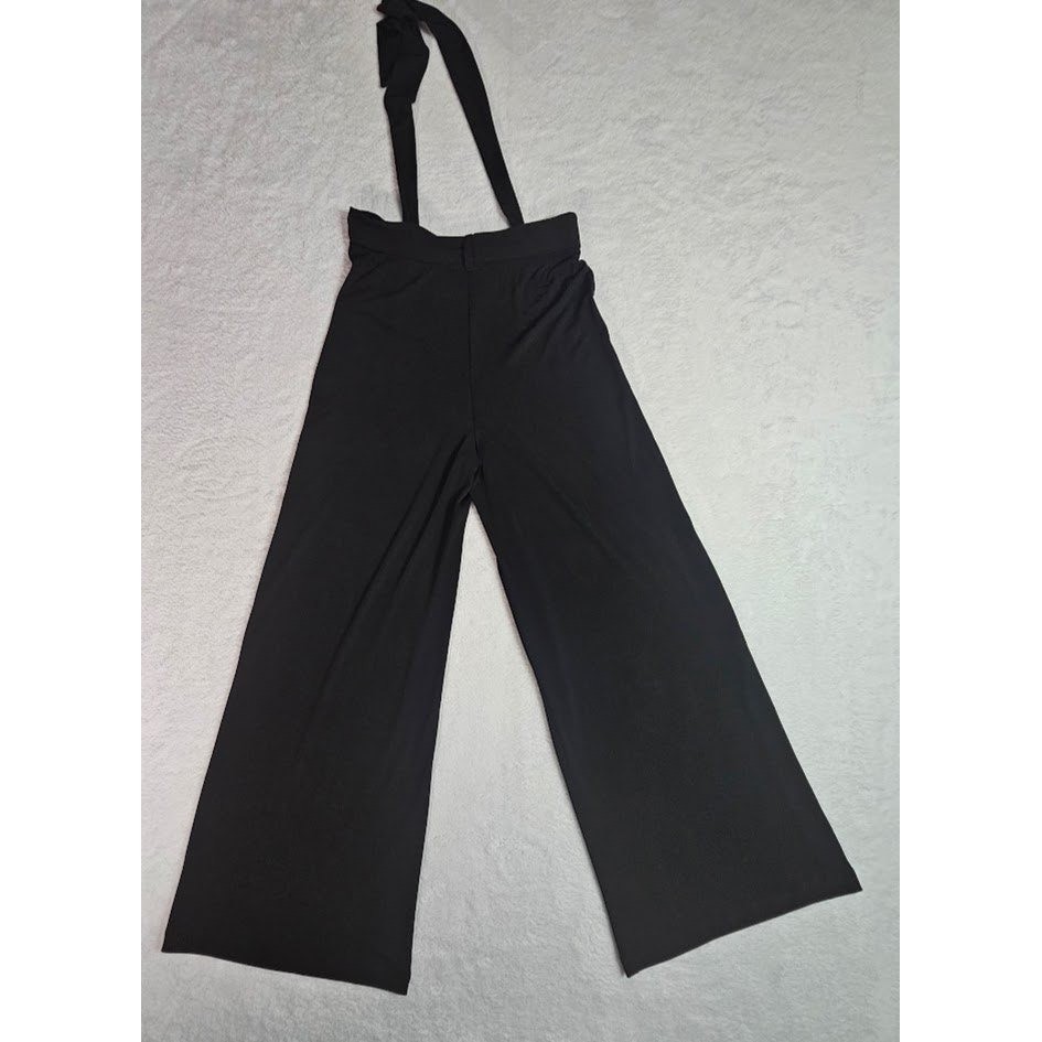 Dressbarn Womens Black Wide Leg Tie Waist Palazzo Pants Small Made in USA