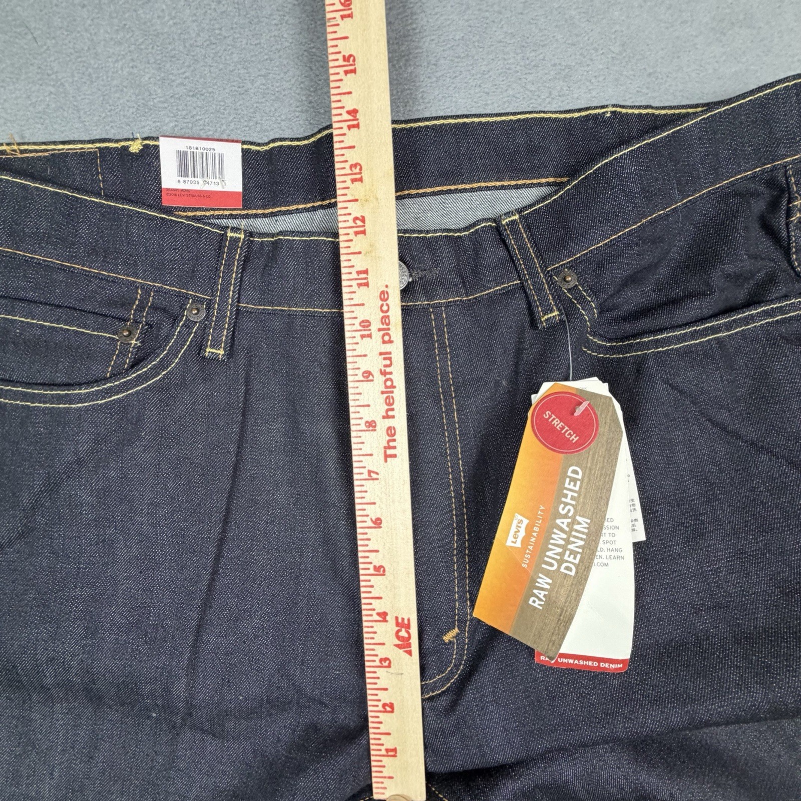 LEVI’S 541 ATHLETIC FIT RAW UNWASHED BLUE DENIM MEN SIZE 38X34 ZIP FLY NWT