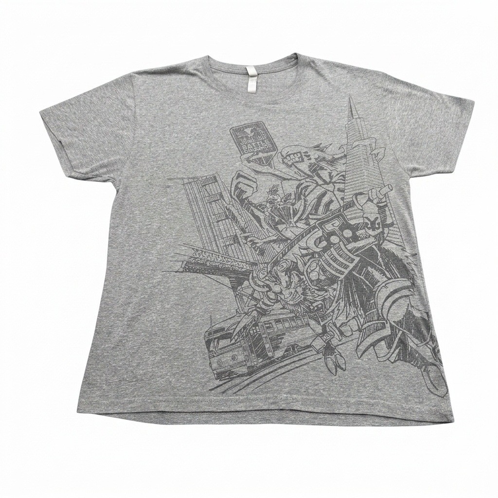 Men’s Large Red Bull Battle Grounds SF Streetcar Graphic T-Shirt Heather Grey