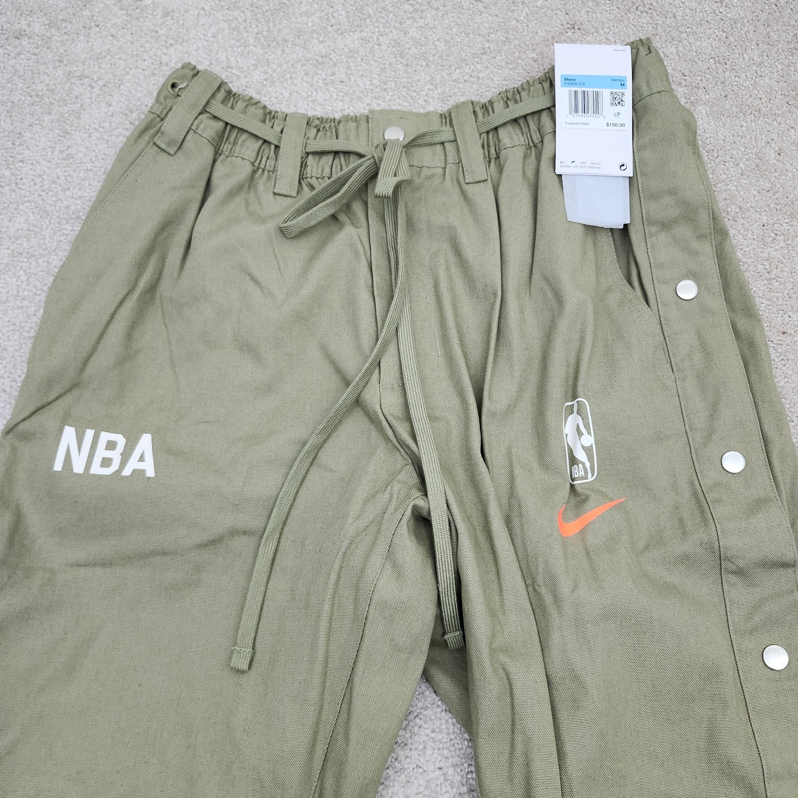 Nike Men Medium Team 31 NBA Pants Neutral Olive FQ3600-276