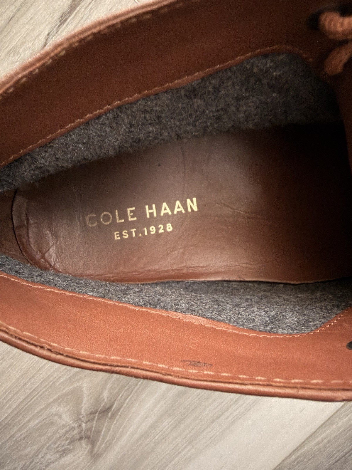 Cole Haan Men’s Brown Leather Chukka Ankle Boots Lace Up Round Toe US 7 M