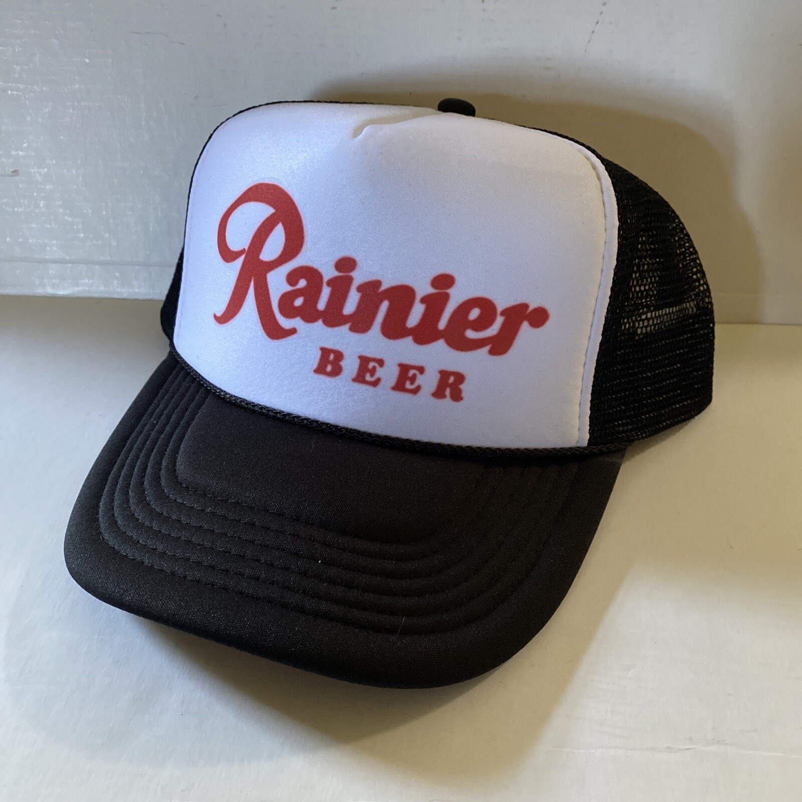 Vintage Rainier Beer Hat Trucker Hat snapback Black Party Summer Cap New