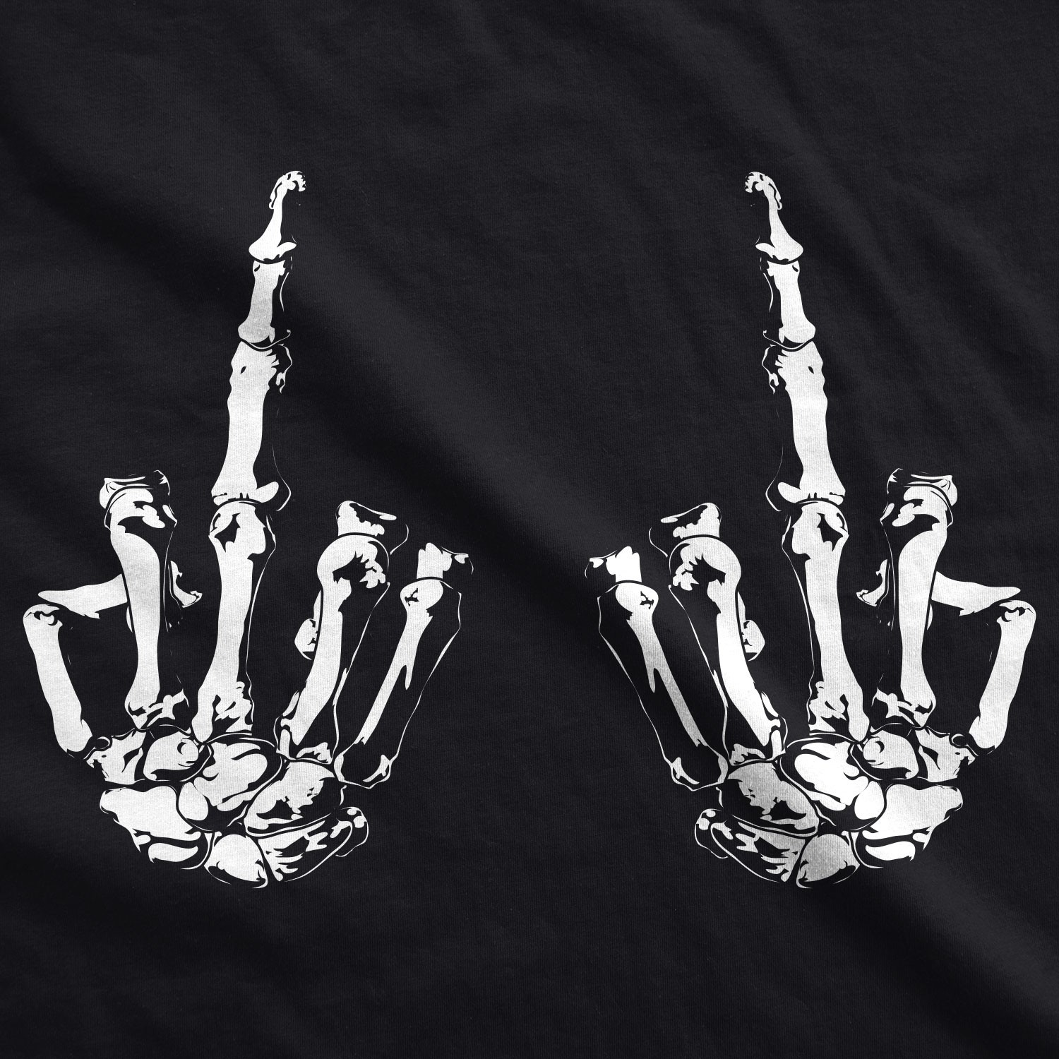 Womens Flipping The Bones Funny Skeleton Hands Middle Finger Halloween T Shirt