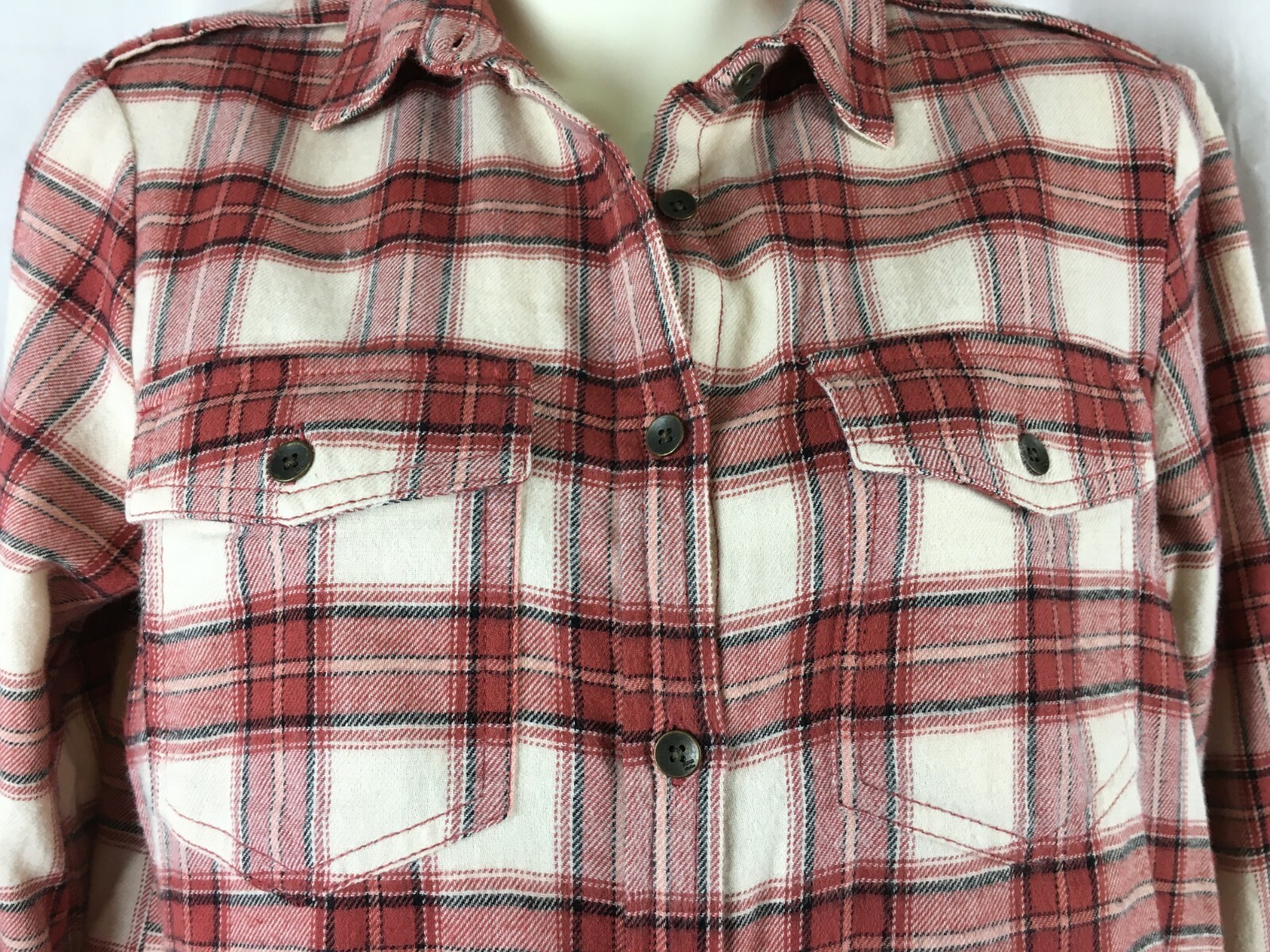Billabong Venture Out Sz S/M Junior’s Sienna Plaid Lite Flannel Woven Shirt NWT