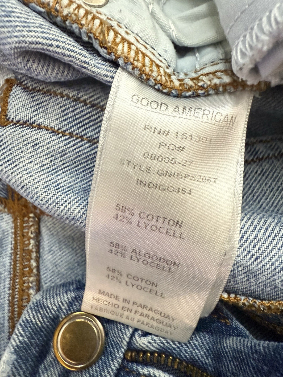 GOOD AMERICAN JEANS 6/28 30×32” Good Ease Indigo Mid Rise Split Hem Wide Leg 90s