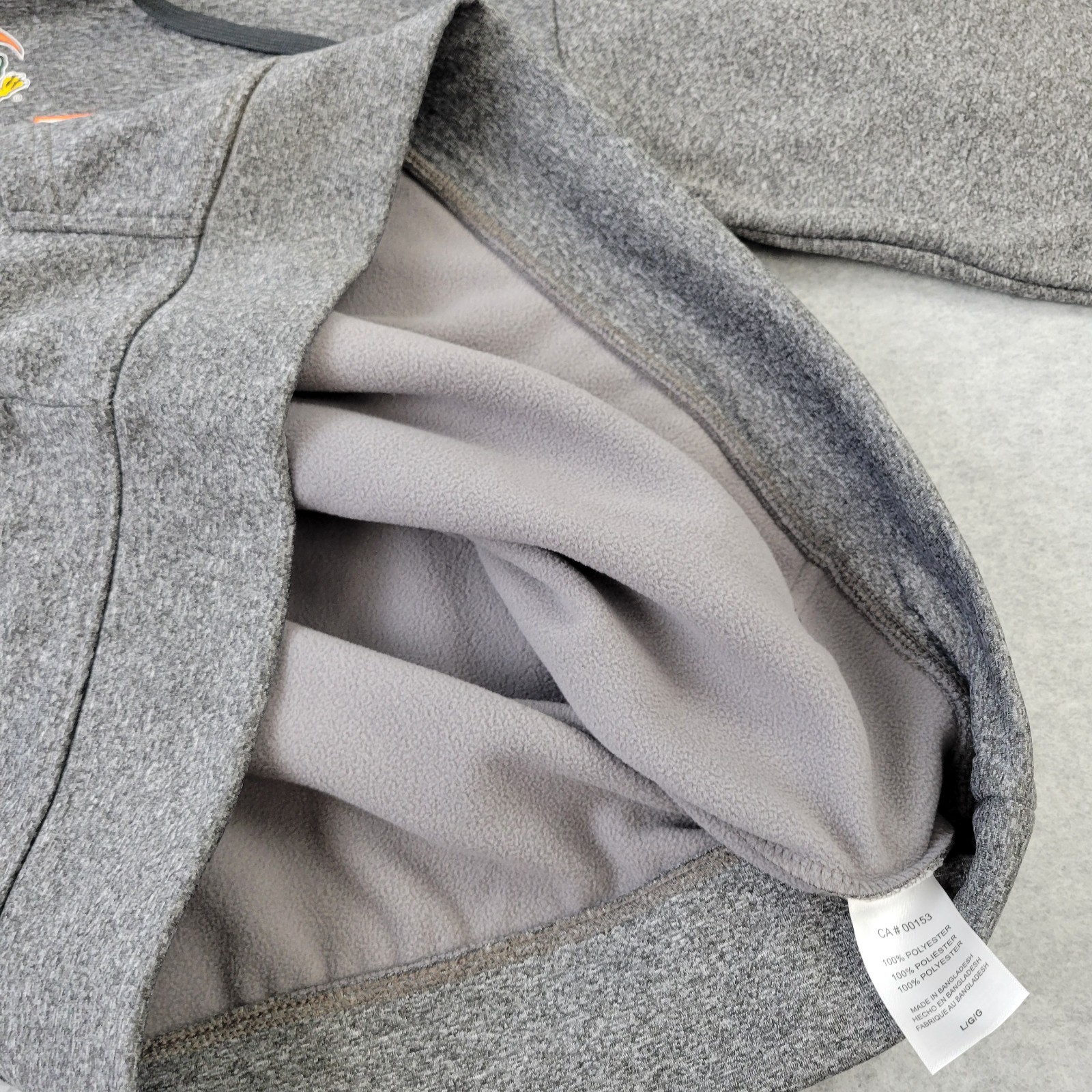 Champion Miami Hurricanes Hoodie Mens Large Gray Graphic Pullover Pockets