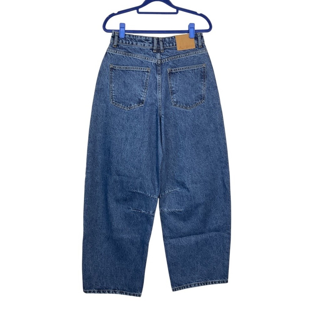 ALIGNE Markus Mid-Rise Barrel Leg 100% Organic Cotton Jeans Mid Blue 27 NWT