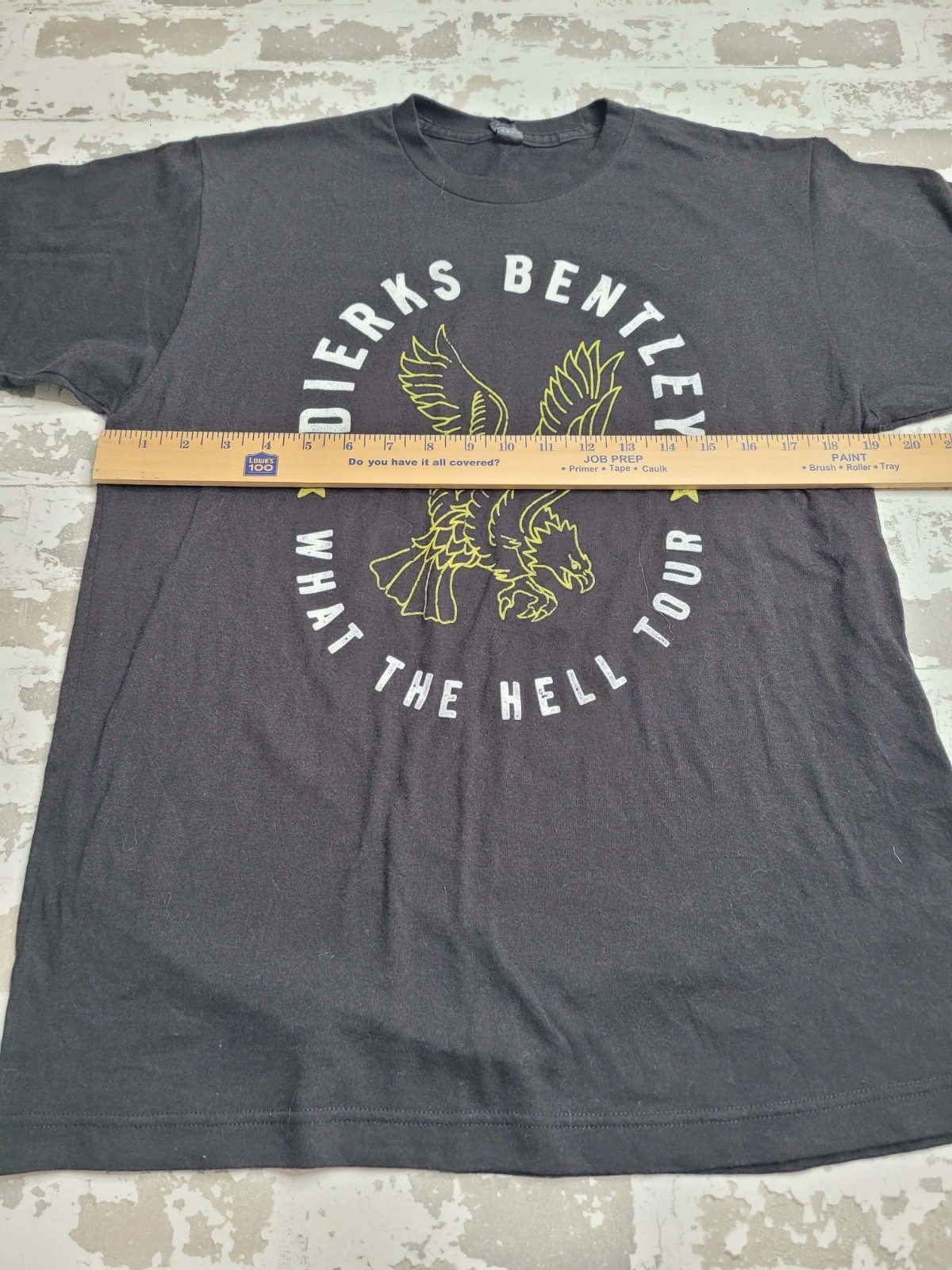 Dierks Bentley What the Hell Tour 2017 Tultex Black Short Sleeve Concert Tee L