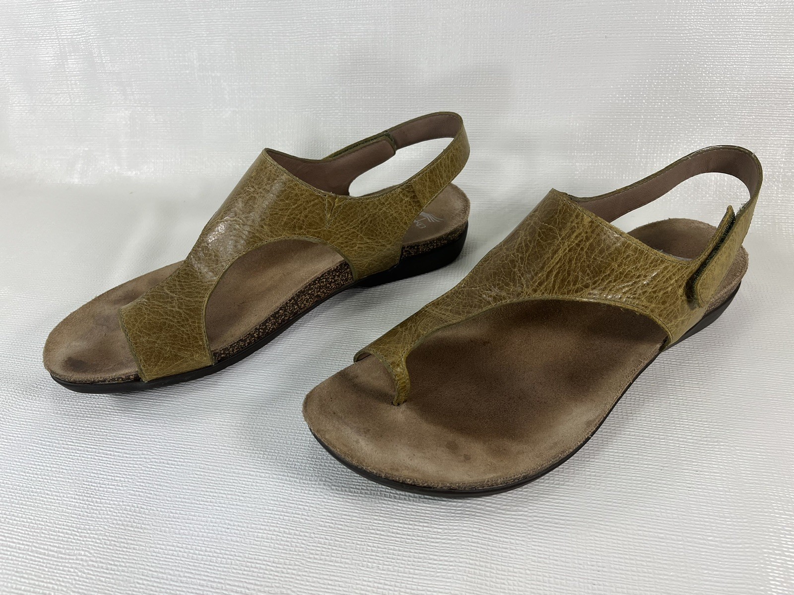 Dansko Reece Burnished Brown Leather Toe Loop Sandals Womens Size 41 US 10.5-11