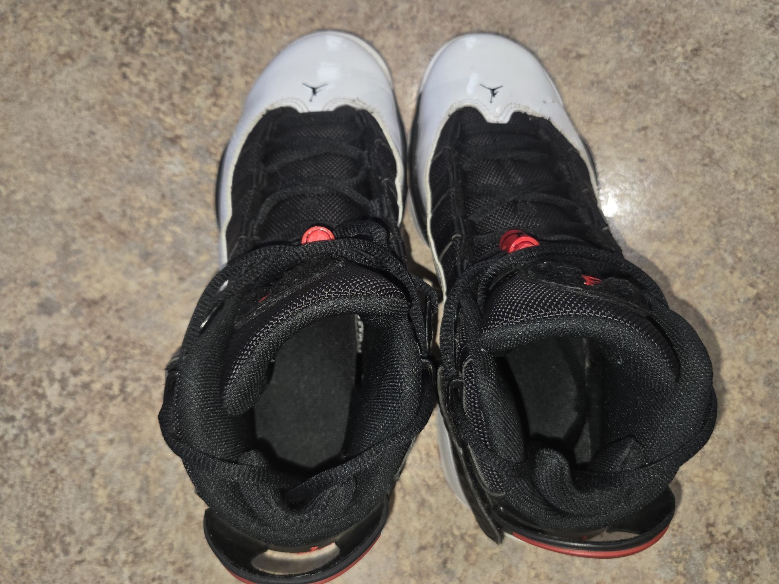 Jordan 6 Rings He Got Game Youth Sz 4.5Y Black White Gym Red Sneakers Very Good