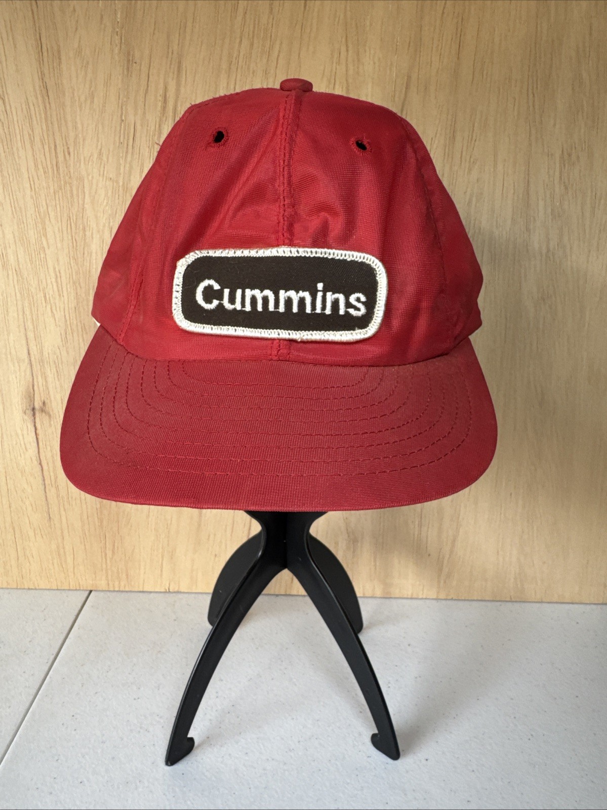 Vintage 70s 80s Louisville MFG Co. Cummins Patch Red Mesh Trucker Snapback VTG